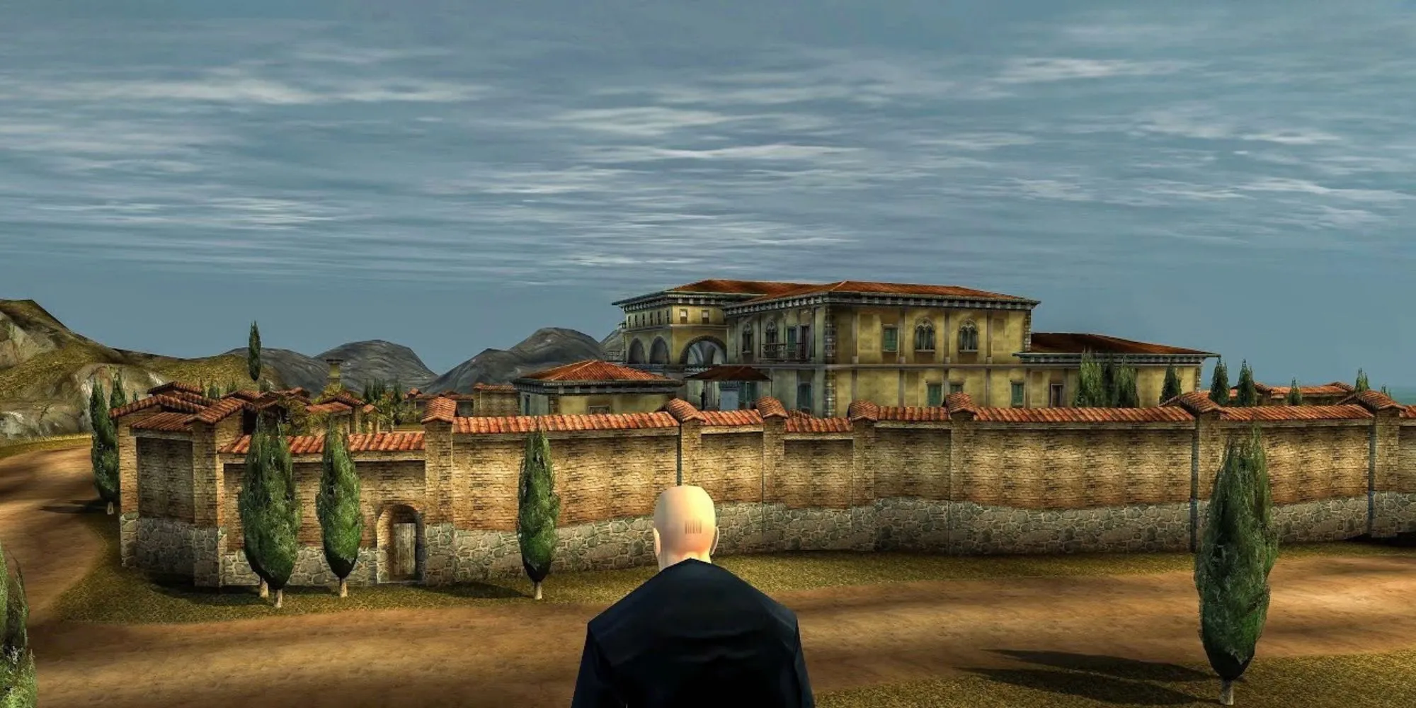 Cảnh hành động lén lút trong Hitman 2 Silent Assassin trên PS2