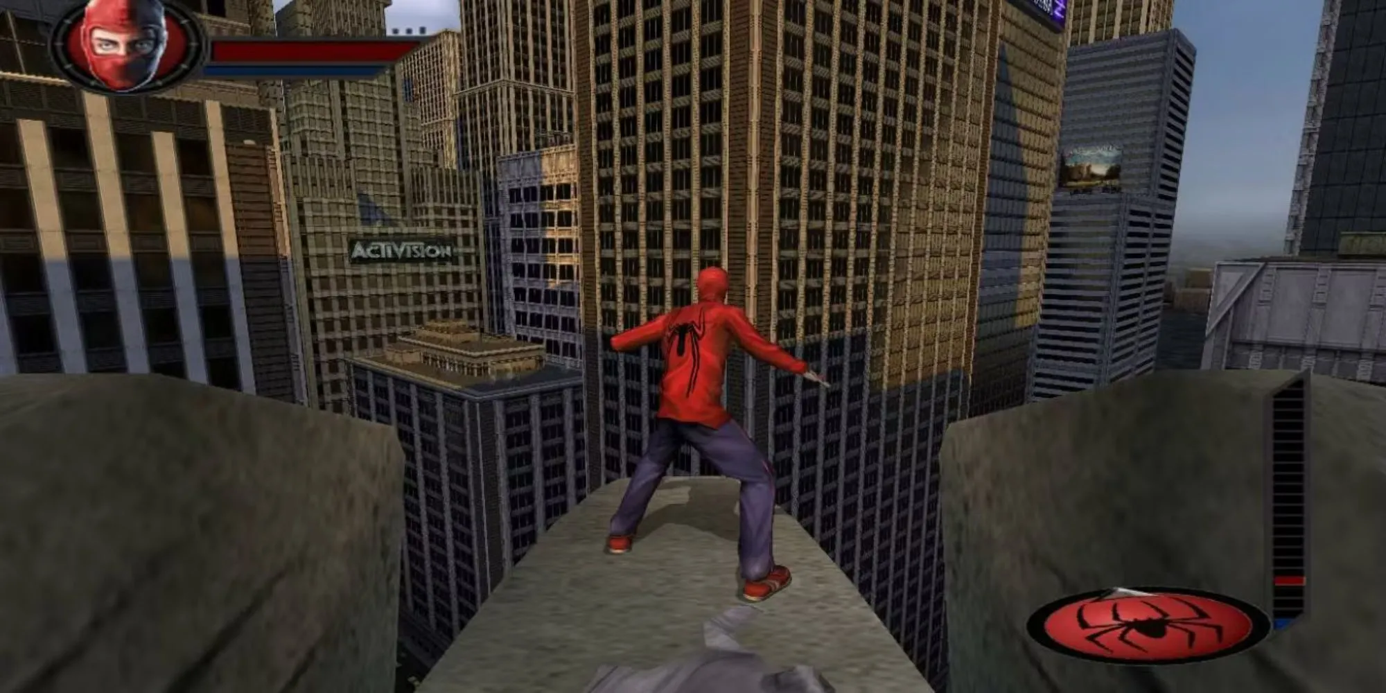 Người Nhện trong game Spider-Man The Movie PS2 với đồ họa cũ