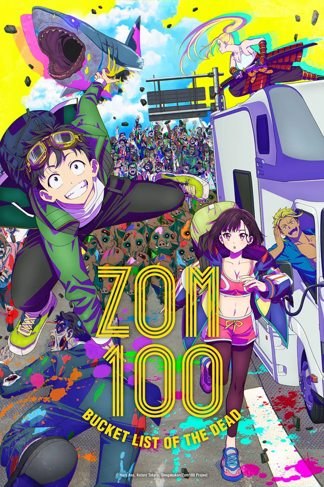 Poster anime Zom 100: Bucket List of the Dead đầy màu sắc