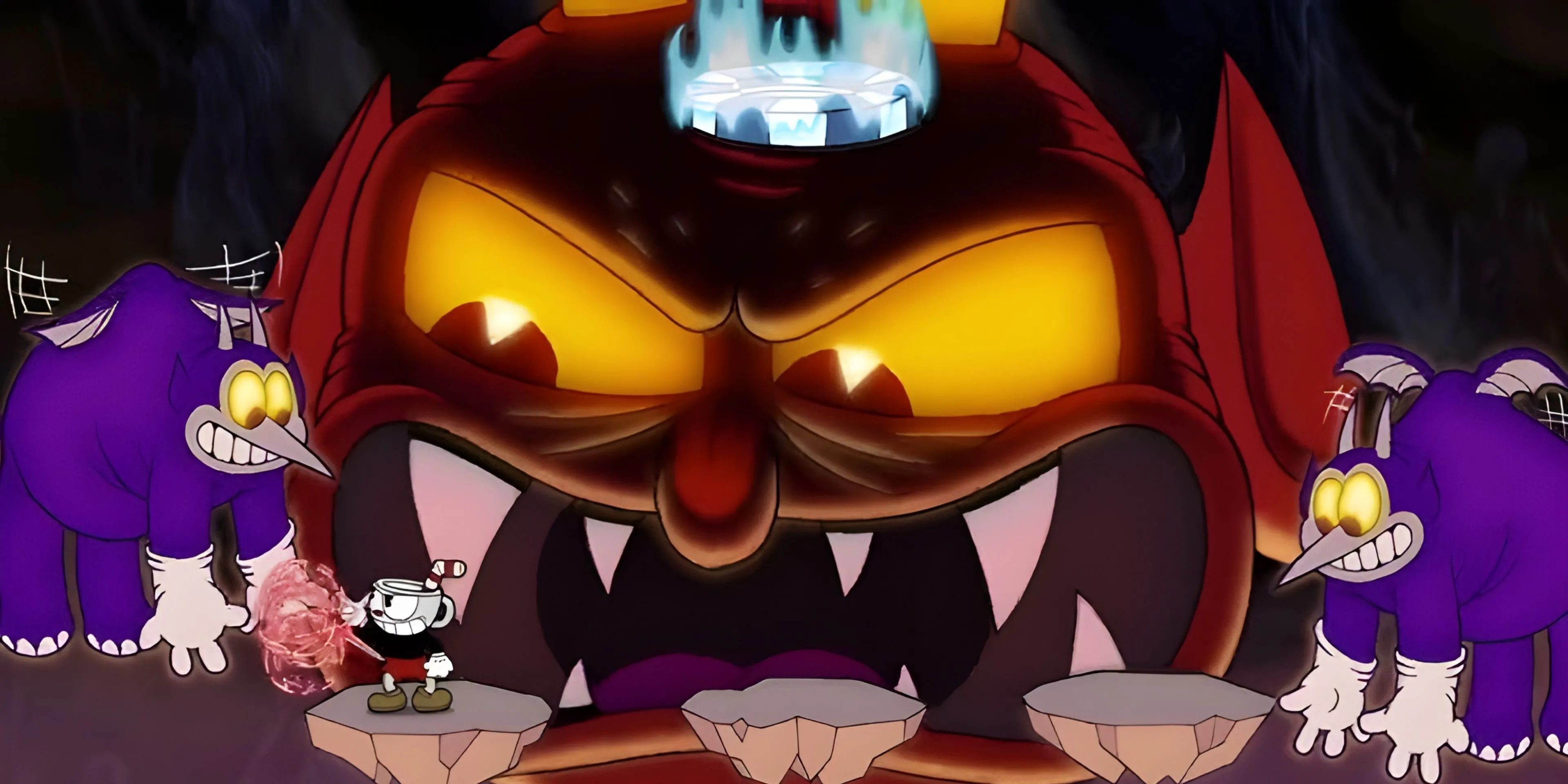 Trận đấu boss cuối cùng với Ác Quỷ trong game Cuphead