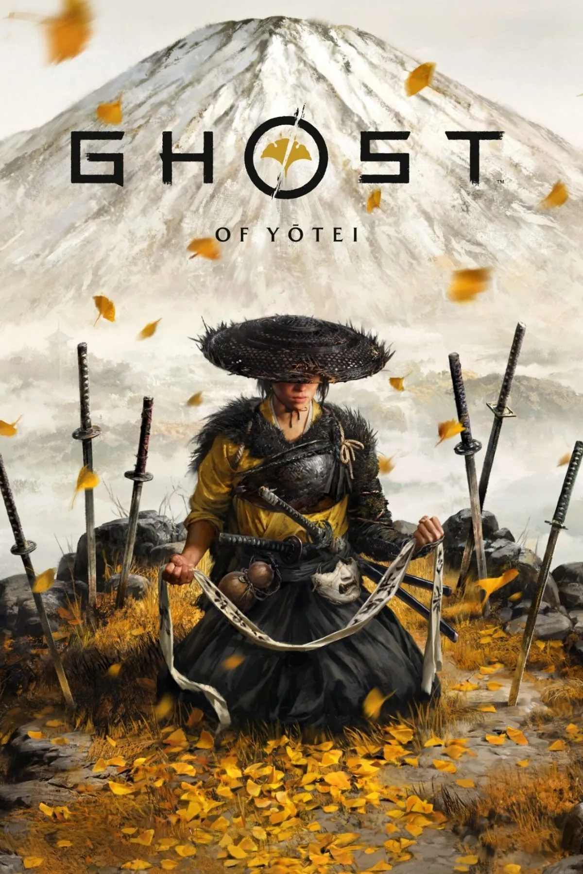Ảnh bìa trang tag về Ghost of Yotei trên một trang tin game, hiển thị logo game và phong cách Nhật Bản cổ điển