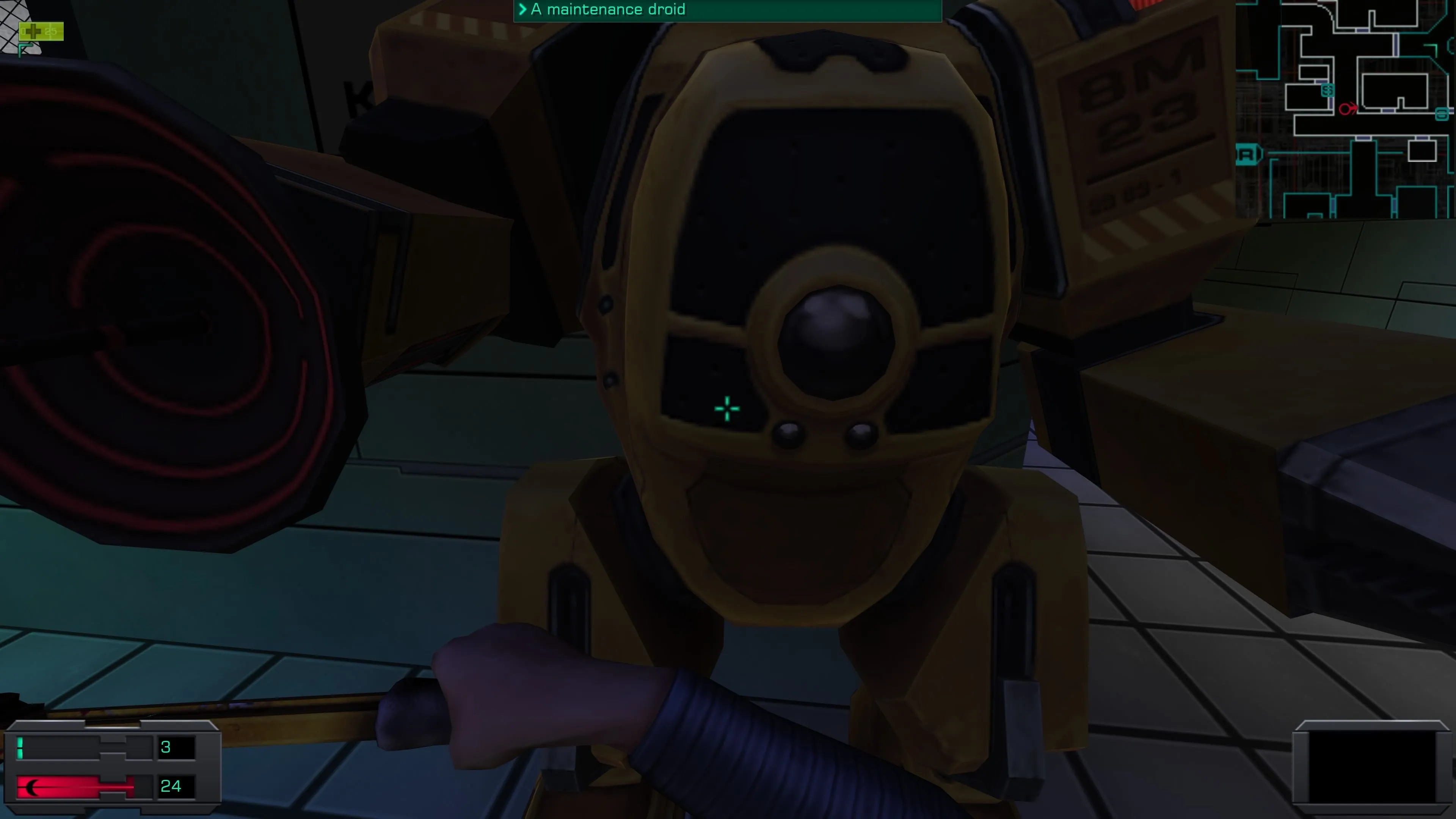 Ảnh chụp droid kẻ thù trong System Shock 2 Remaster