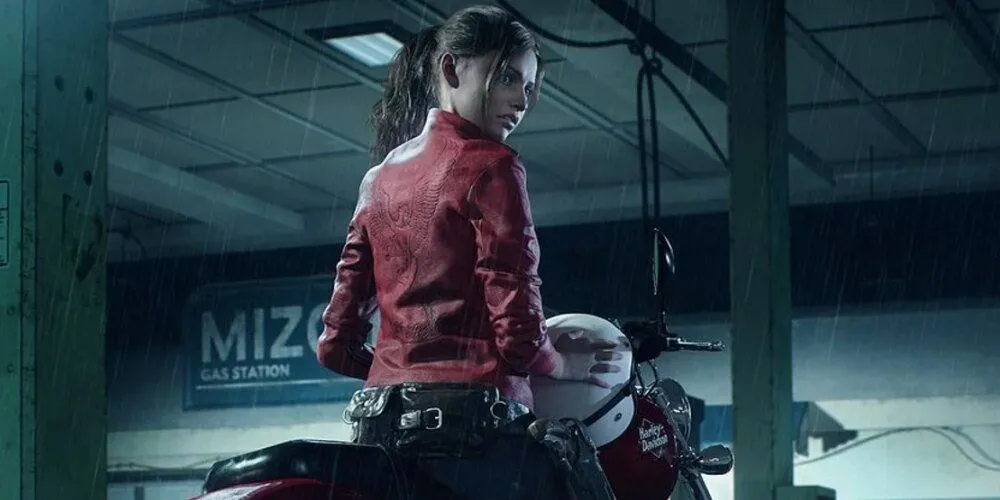 Claire trên xe motor trong Resident Evil 2 Remake