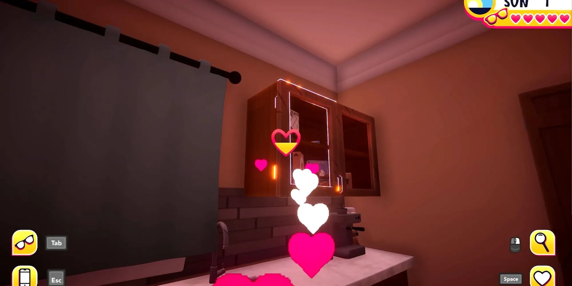Hệ thống Roomers trong Date Everything! giúp người chơi tìm kiếm các vật thể mới.