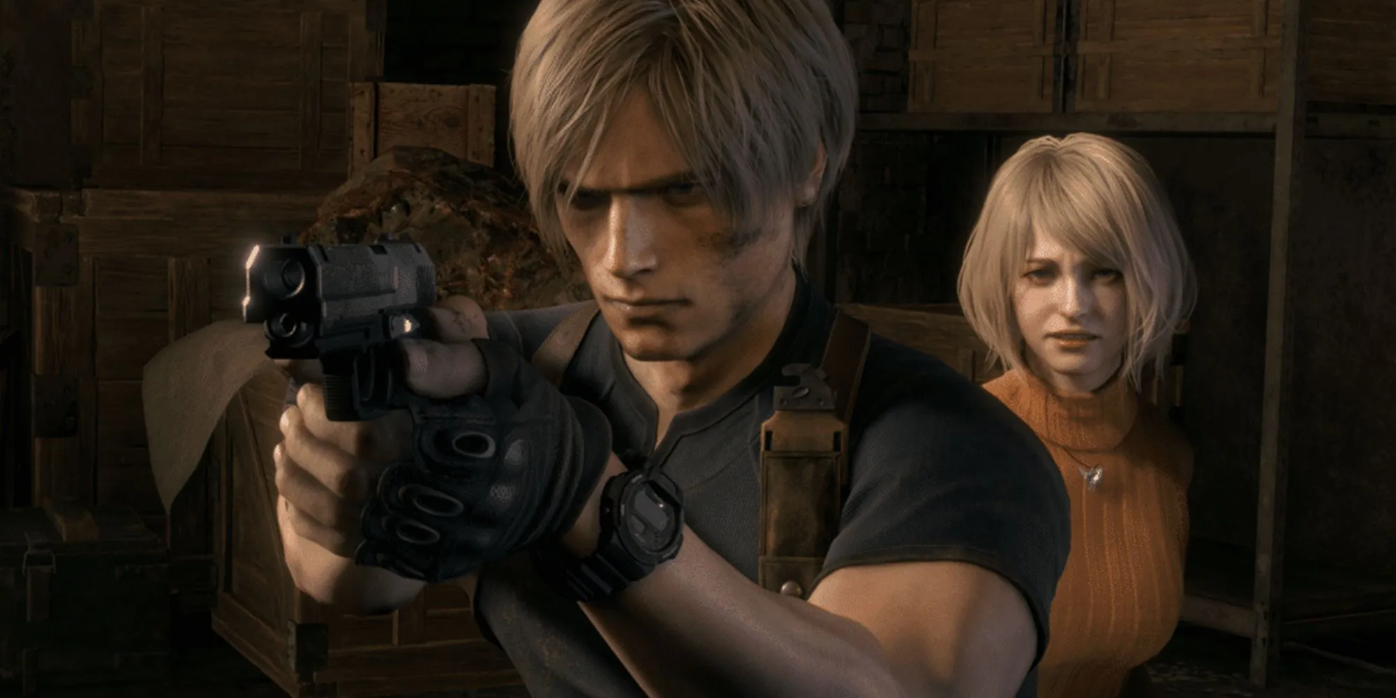 Leon S. Kennedy và Ashley Graham trong cảnh game Resident Evil 4, một minh chứng cho sự trung thành của series với các nhân vật kinh điển và bối cảnh hành động nghẹt thở.