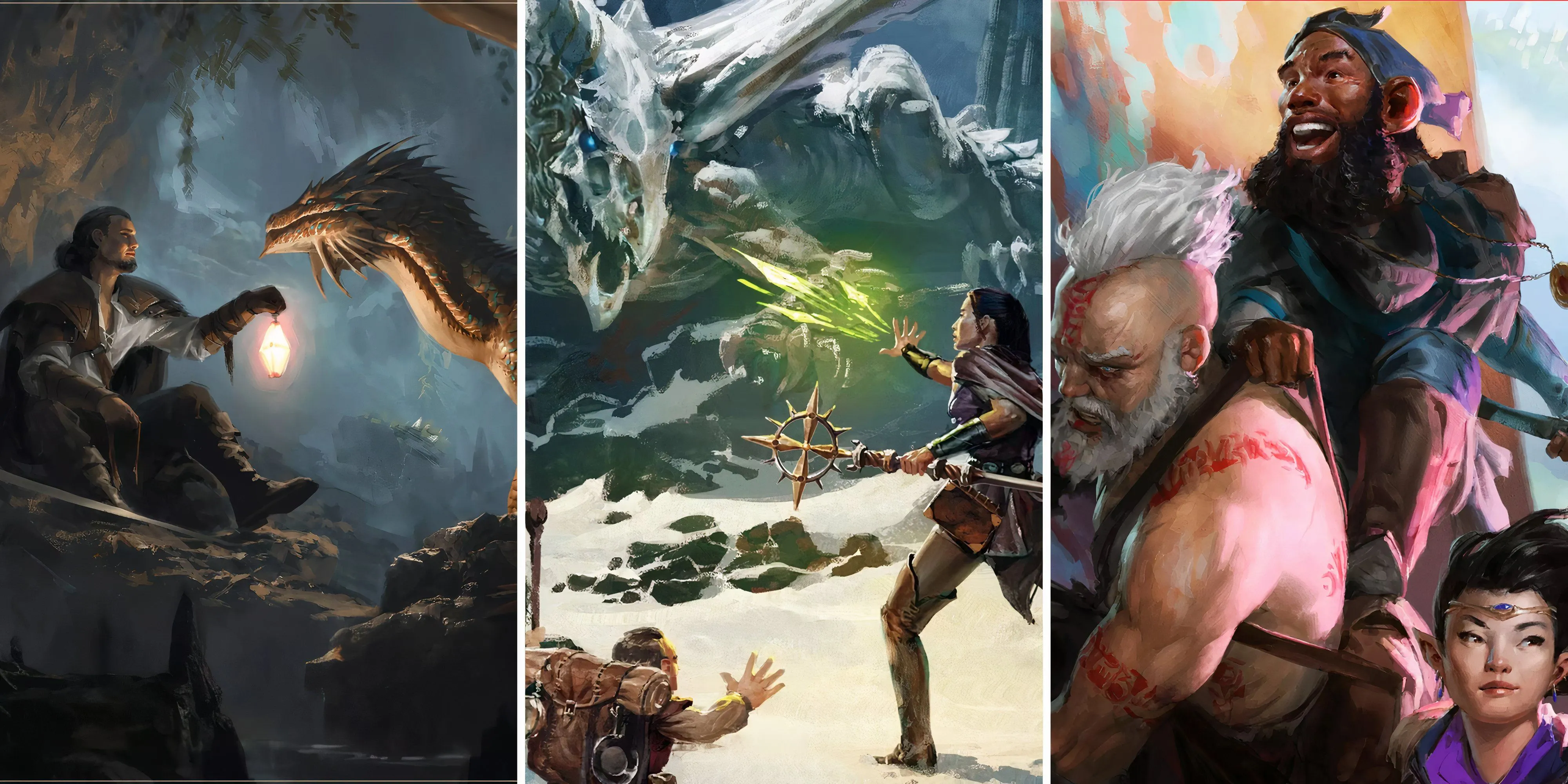 Minh họa đa dạng về thế giới Dungeons &amp; Dragons, từ những cuộc phiêu lưu hoành tráng đến các sinh vật huyền bí.
