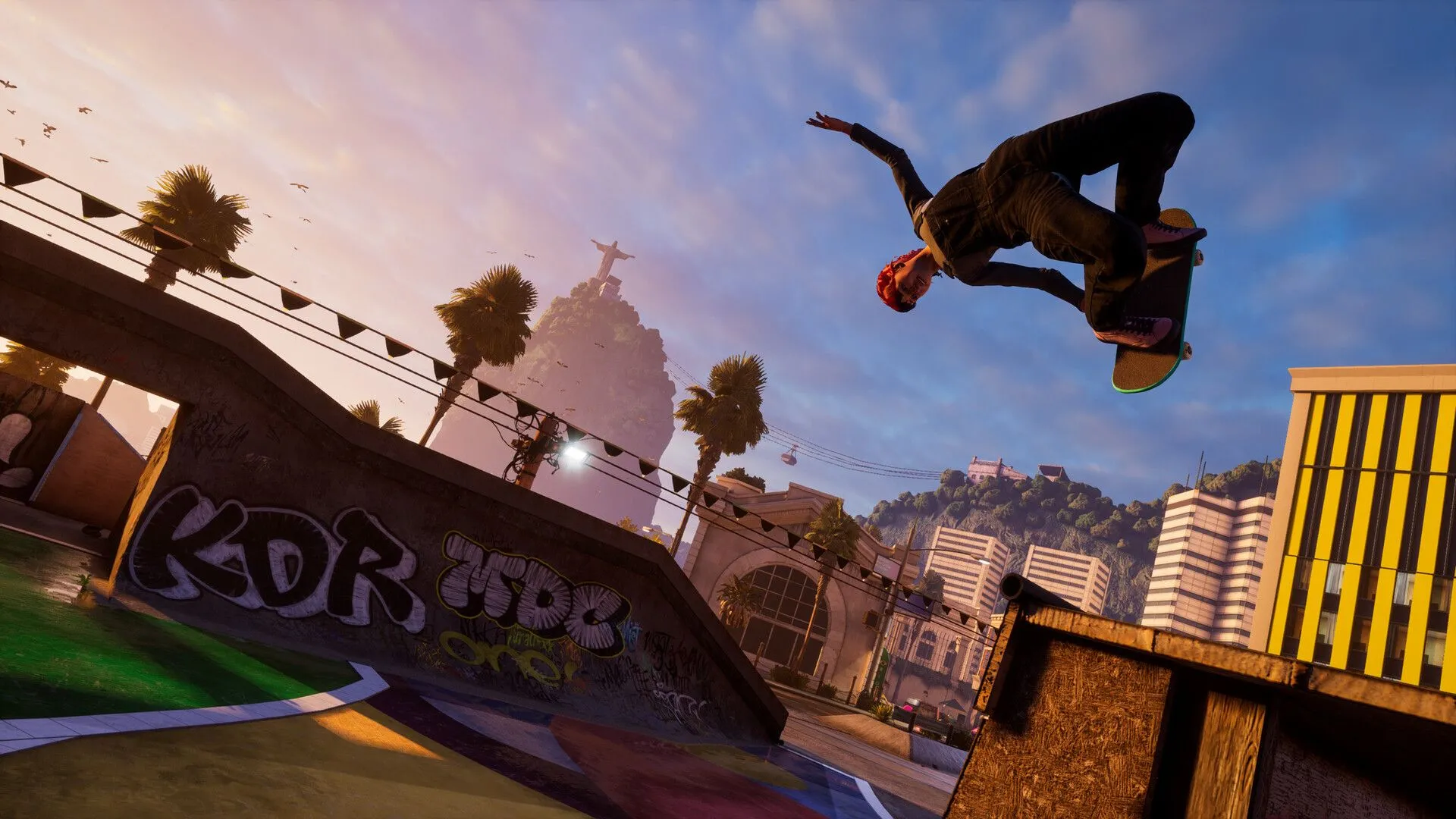 Skater biểu diễn kỹ năng trên đường trượt ván trong Tony Hawk's Pro Skater 3+4