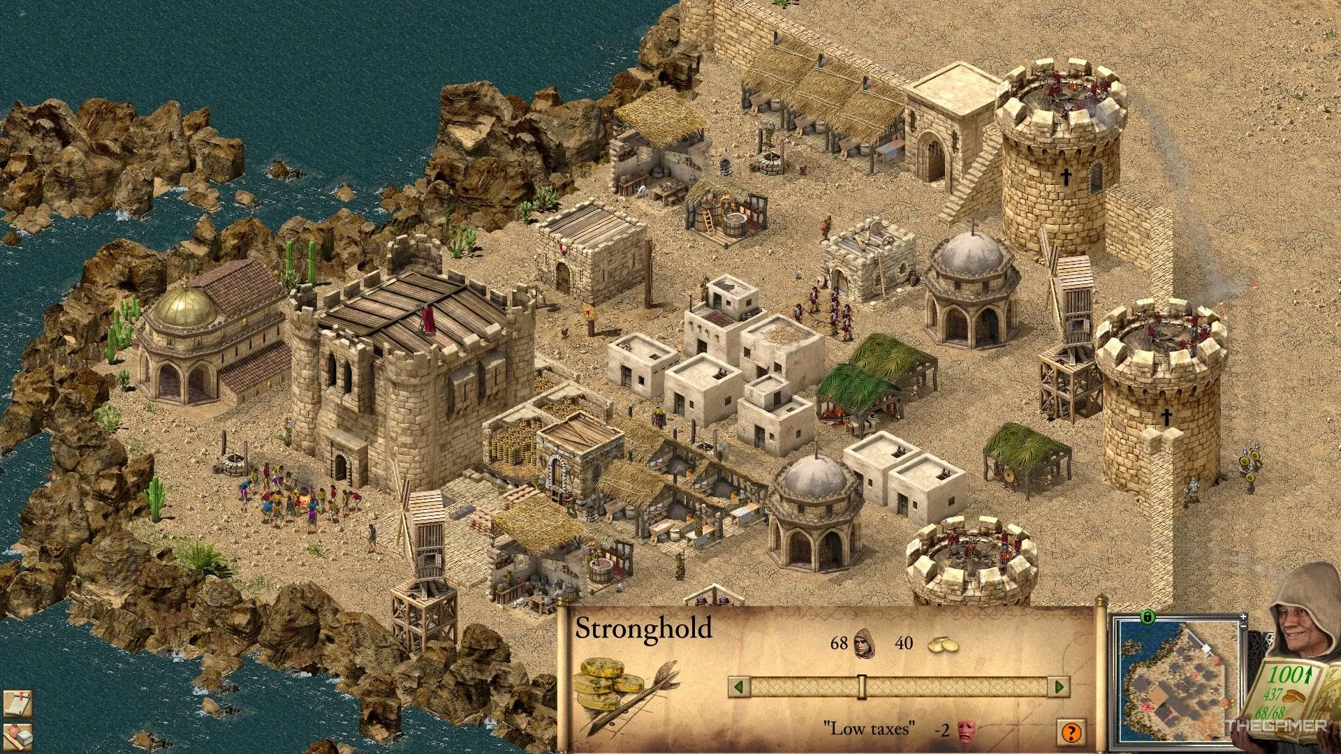 Thanh trượt thuế được điều chỉnh từ Tháp canh chính trong Stronghold Crusader Definitive Edition để quản lý thu nhập.