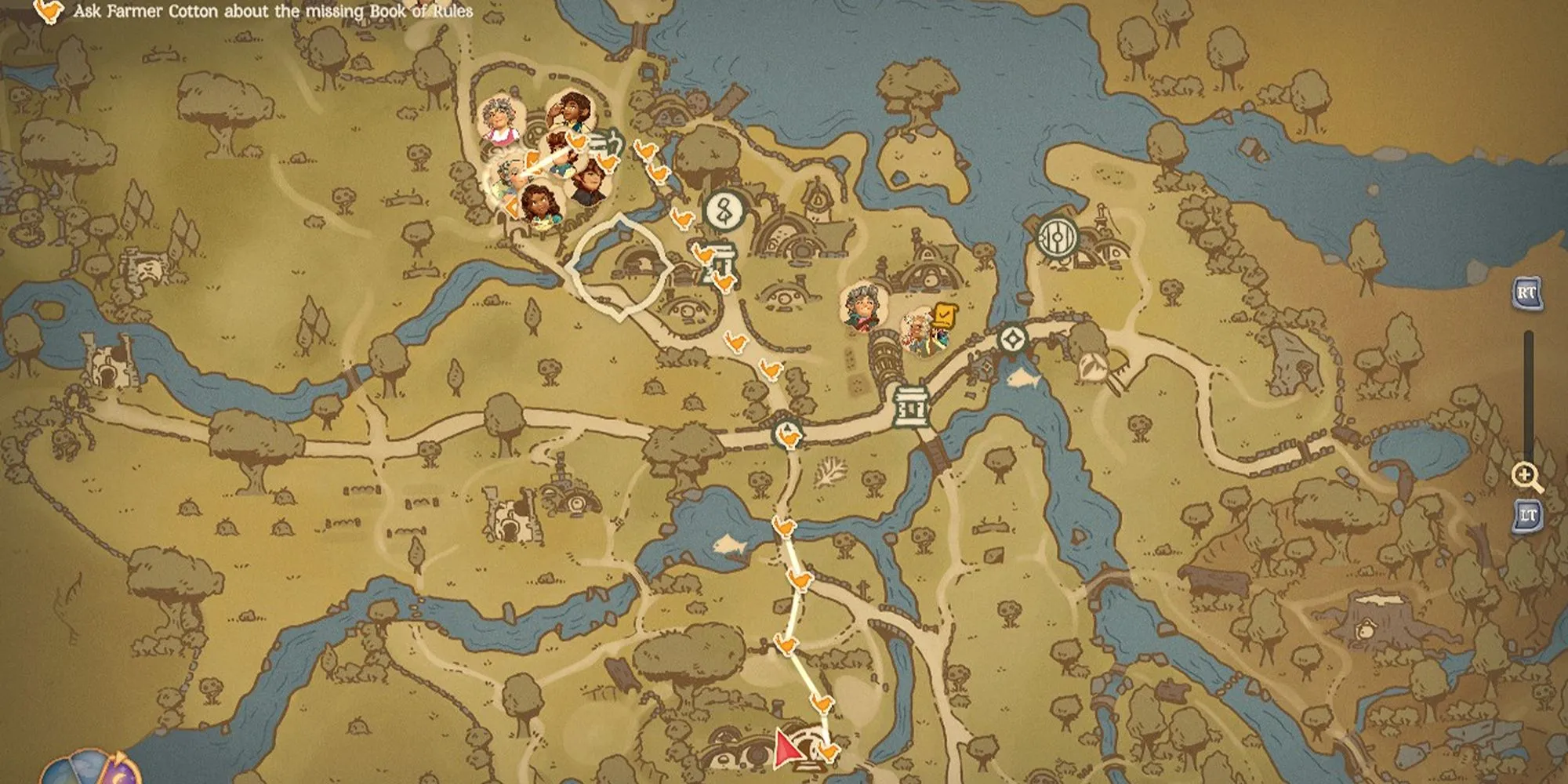 Bản đồ Tales of the Shire hiển thị những chú chim chỉ dẫn đường, một cơ chế định vị thông minh và thân thiện với môi trường