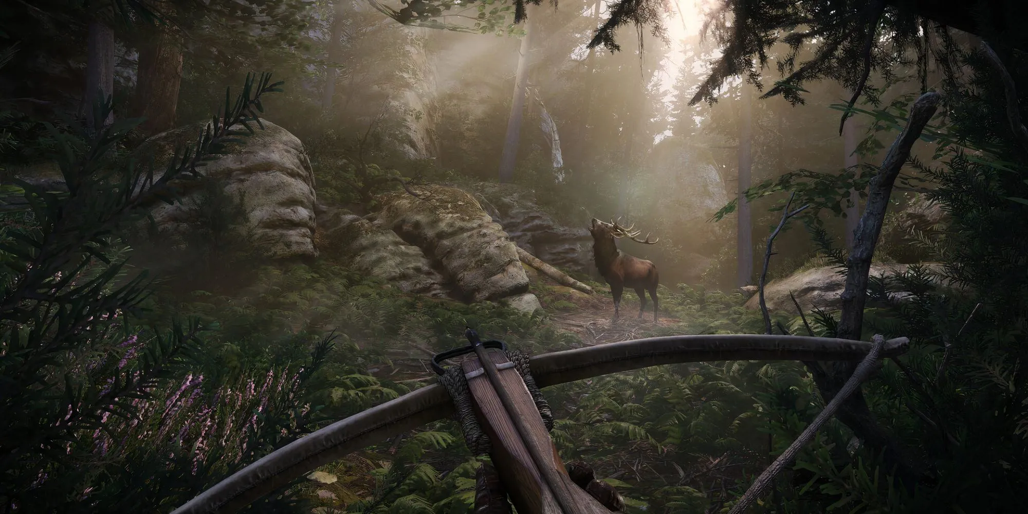 Henry đang săn hươu bằng nỏ trong Kingdom Come Deliverance 2, thể hiện sự ưu tiên cho chiến đấu tầm xa và tàng hình trong các tình huống nguy hiểm.