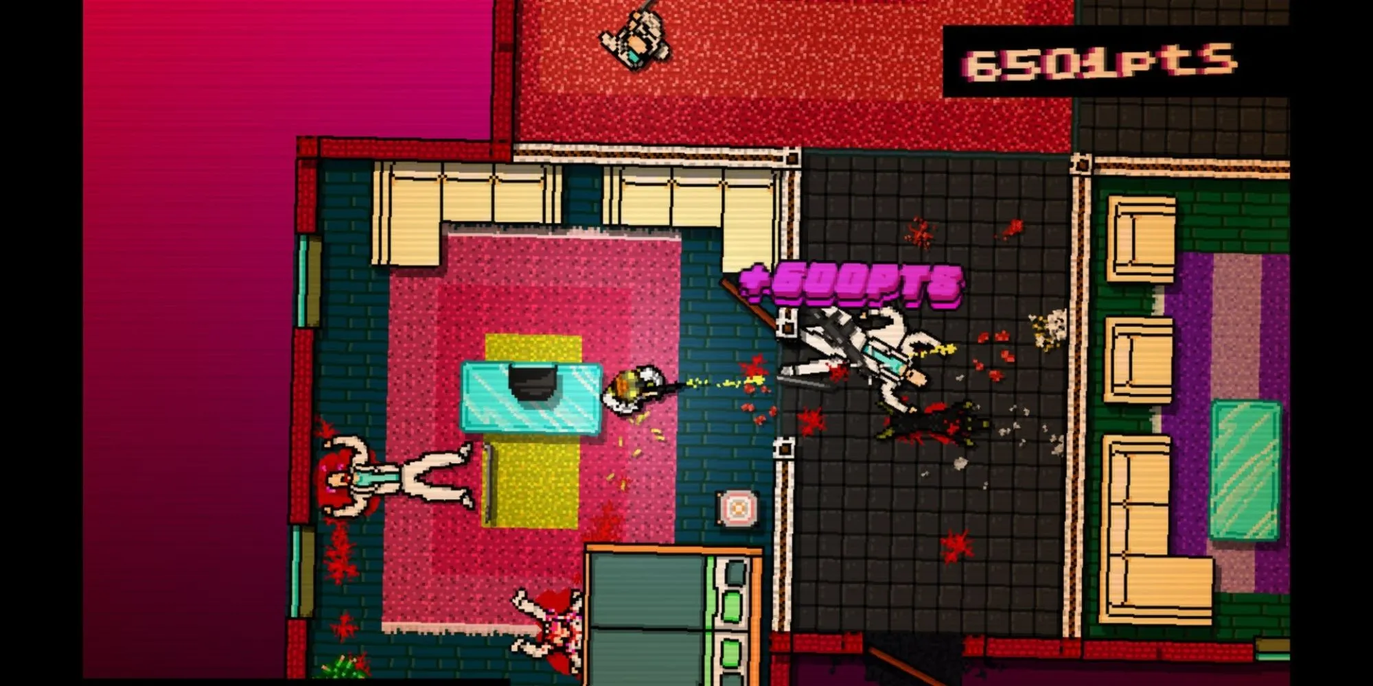 Hotline Miami game bạo lực góc nhìn từ trên xuống