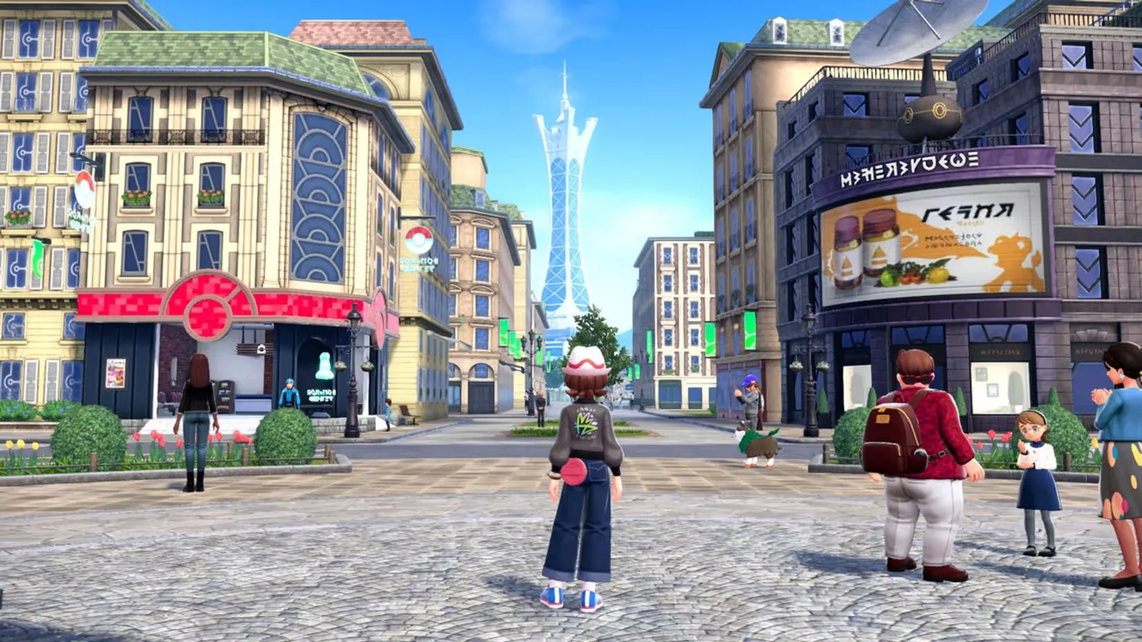 Ảnh in‑game Pokémon Legends: Z‑A — cuộc đối đầu với Pokémon mega trong Lumiose City