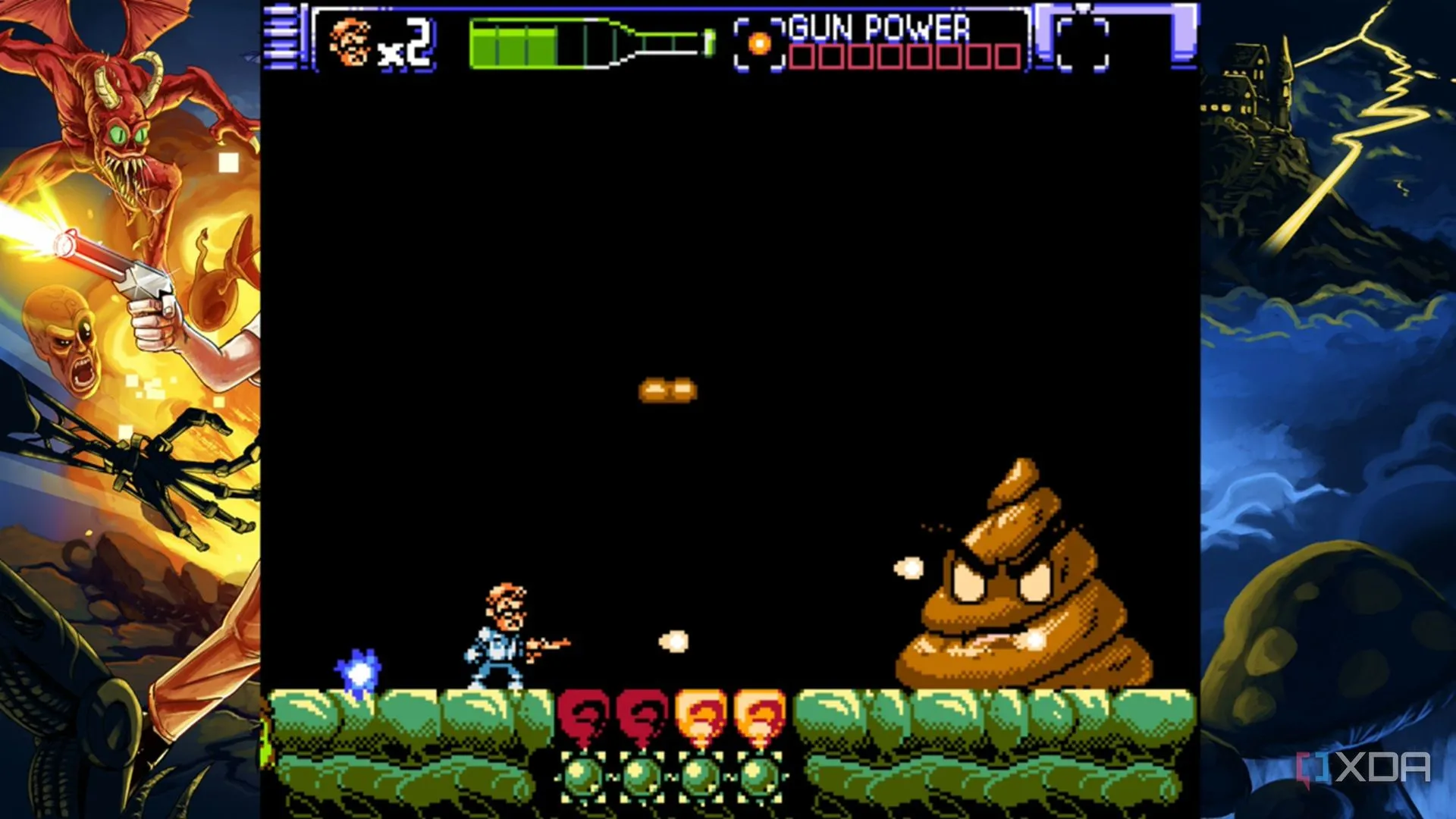 Ảnh màn miniboss trong Angry Video Game Nerd 8-Bit, gợi nhớ lối thiết kế thù nghịch của game cổ điển
