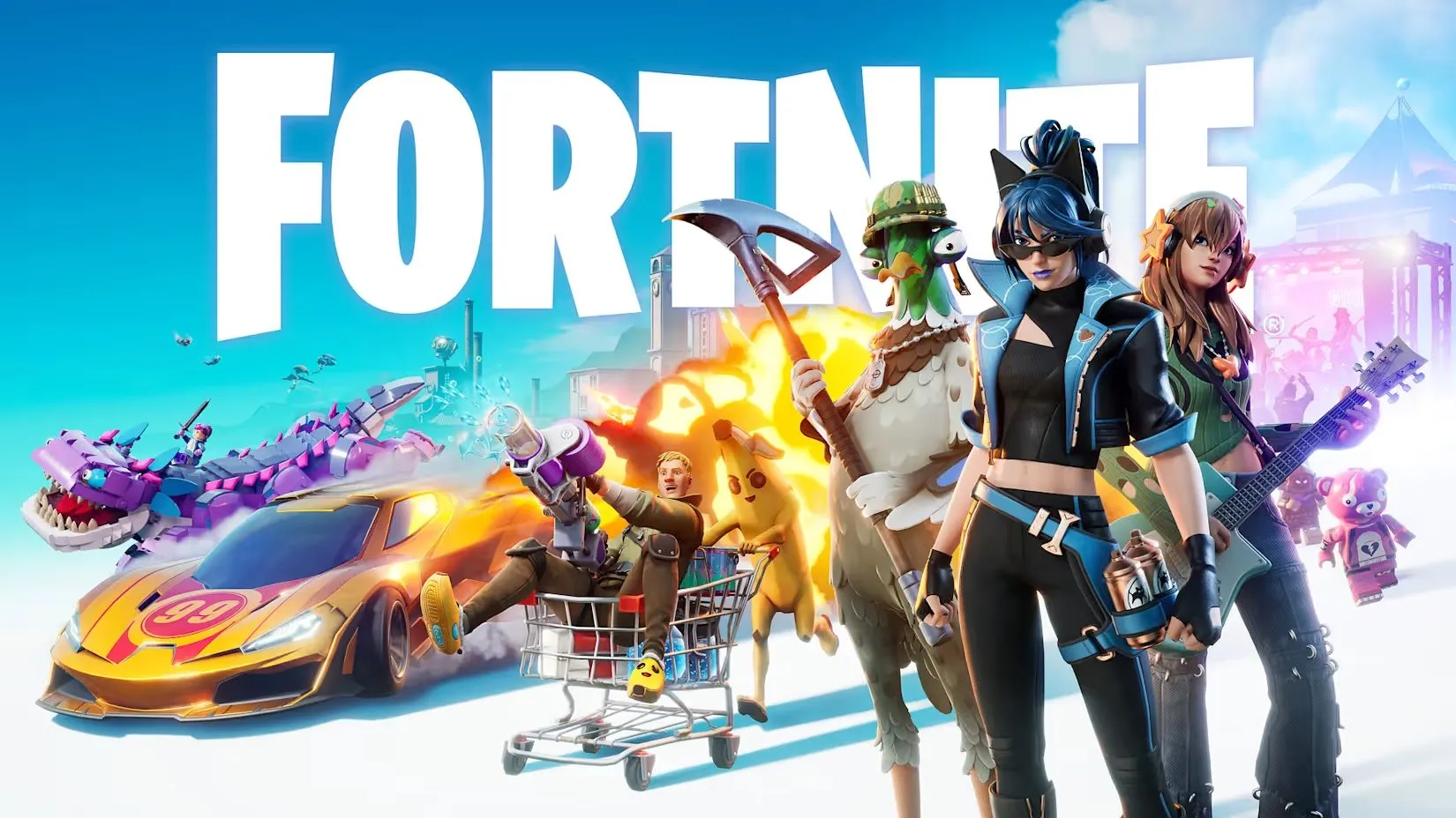 Ảnh phô diễn trang phục Wednesday Addams trong Fortnite