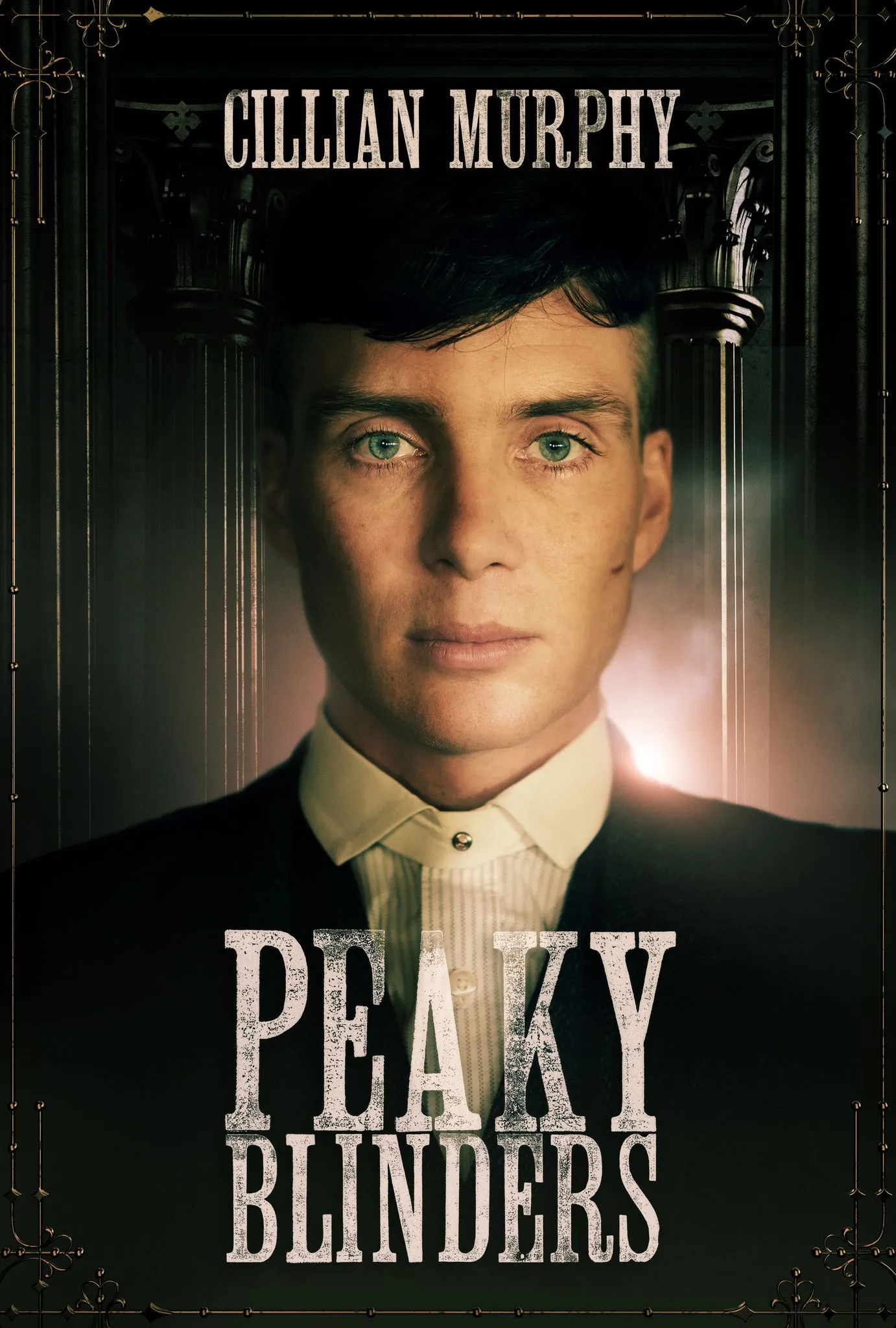 Áp phích Peaky Blinders, hình ảnh Tommy Shelby với phong cách tối tăm, series tội phạm lịch sử trên Netflix