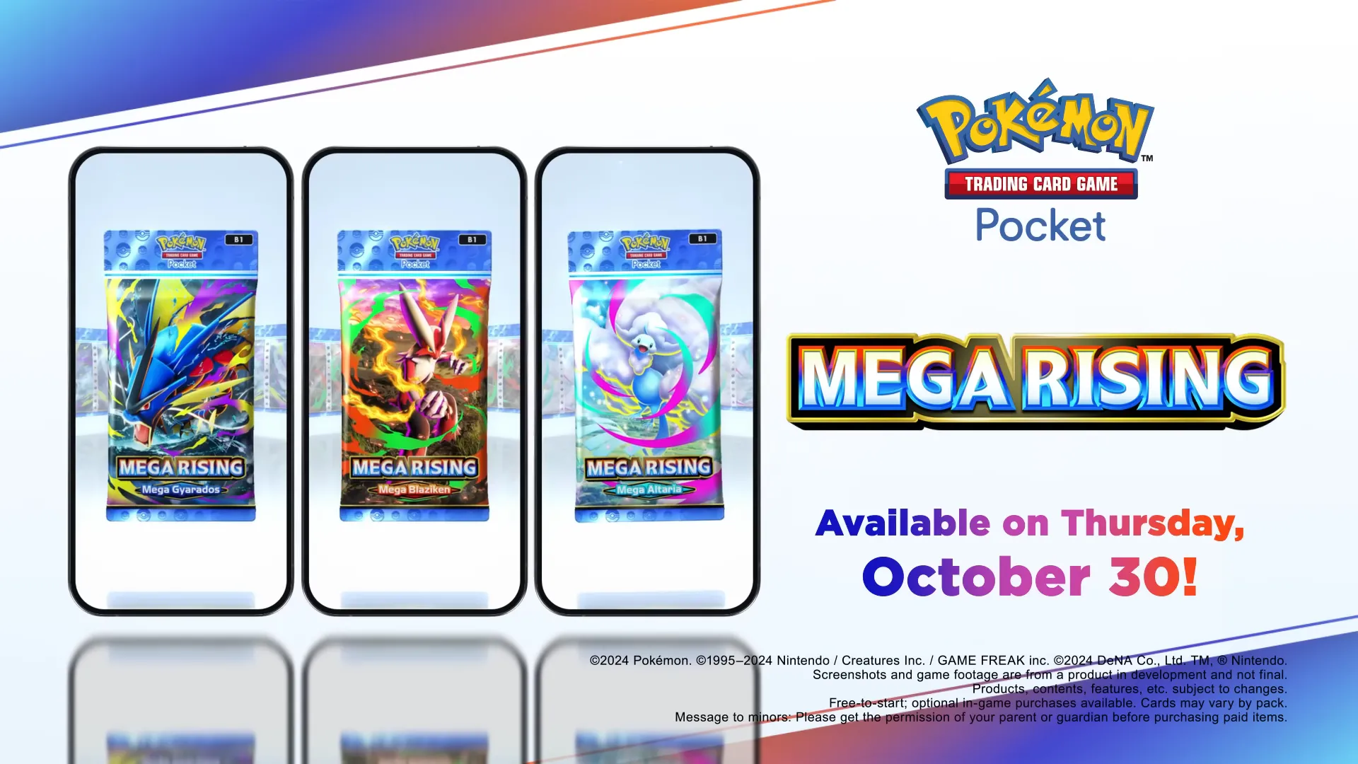 Banner thông báo phát hành Mega Rising cho Pokémon TCG Pocket