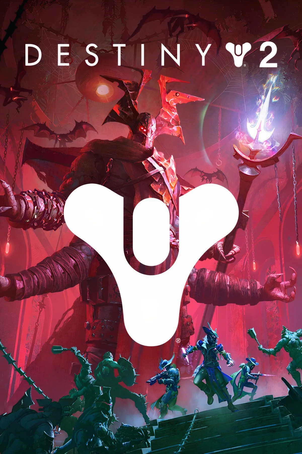 Bìa Destiny 2 với cảnh đấu trường và biểu tượng DCV gợi nhớ về tranh cãi xoay quanh vault