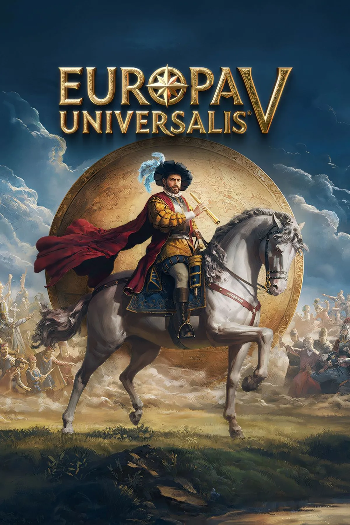 Bìa Europa Universalis 5 với bản đồ thế giới cổ điển thể hiện các vùng lãnh thổ