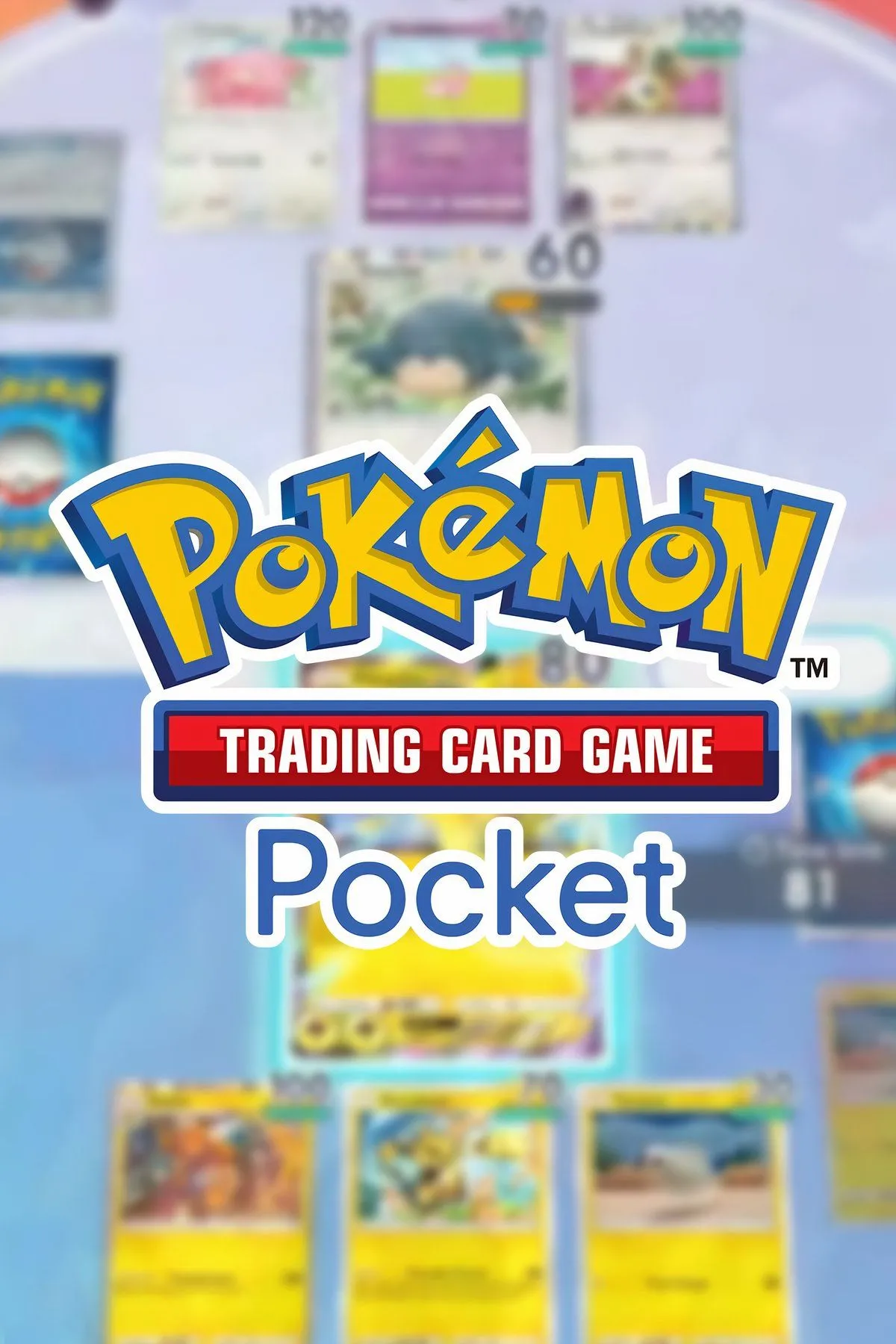 Bìa Pokémon TCG Pocket — giao diện trò chơi cùng thông tin phát hành và nhà phát triển.