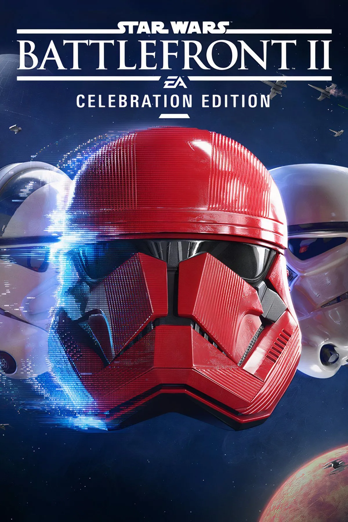 Bìa Star Wars Battlefront 2 với binh lính và nhân vật ikonic, biểu tượng của tranh cãi loot boxes