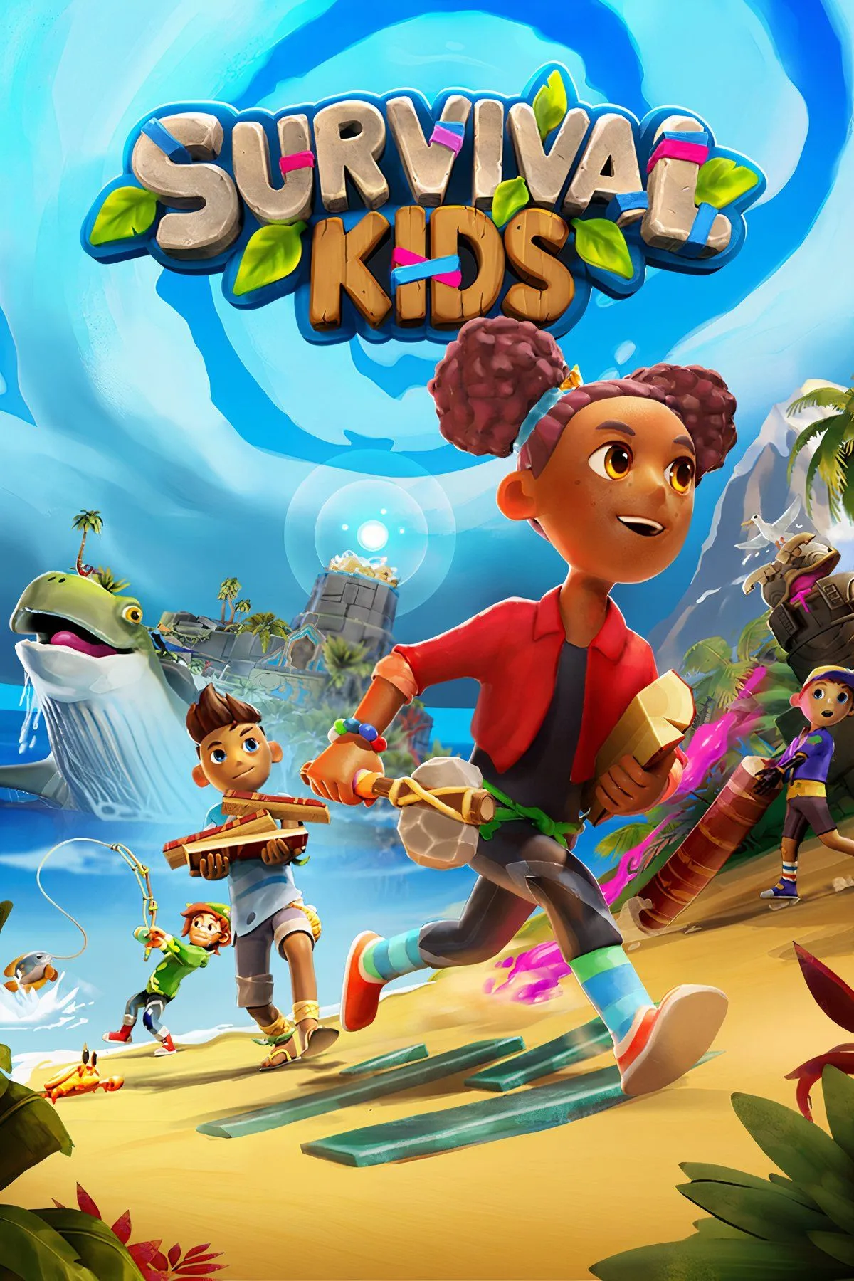 Bìa Survival Kids trên Switch 2, sinh tồn đảo hoang dành cho trẻ em và gia đình