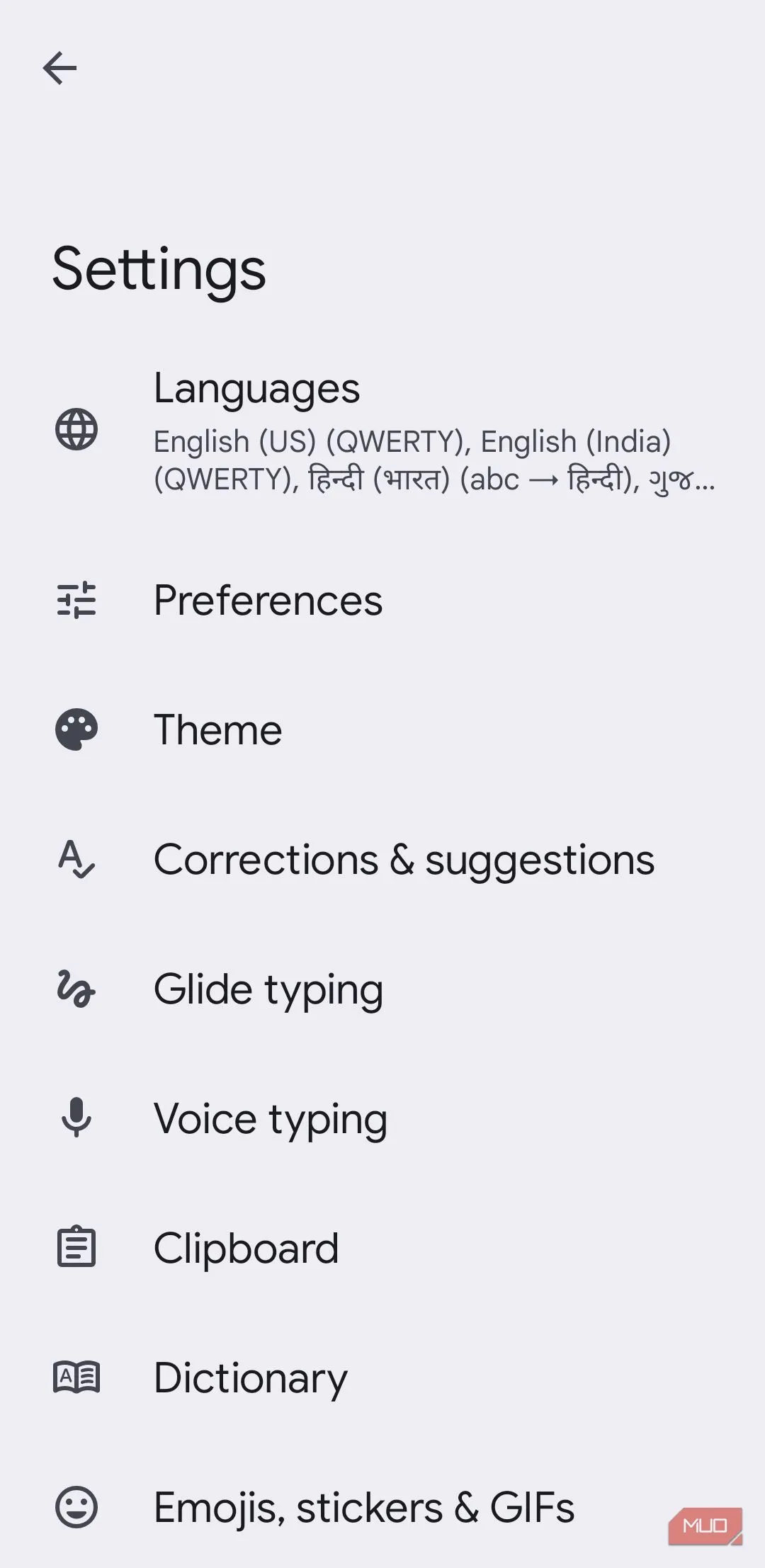 Cài đặt Gboard trên Android, màn hình thiết lập Text correction và Auto-correction