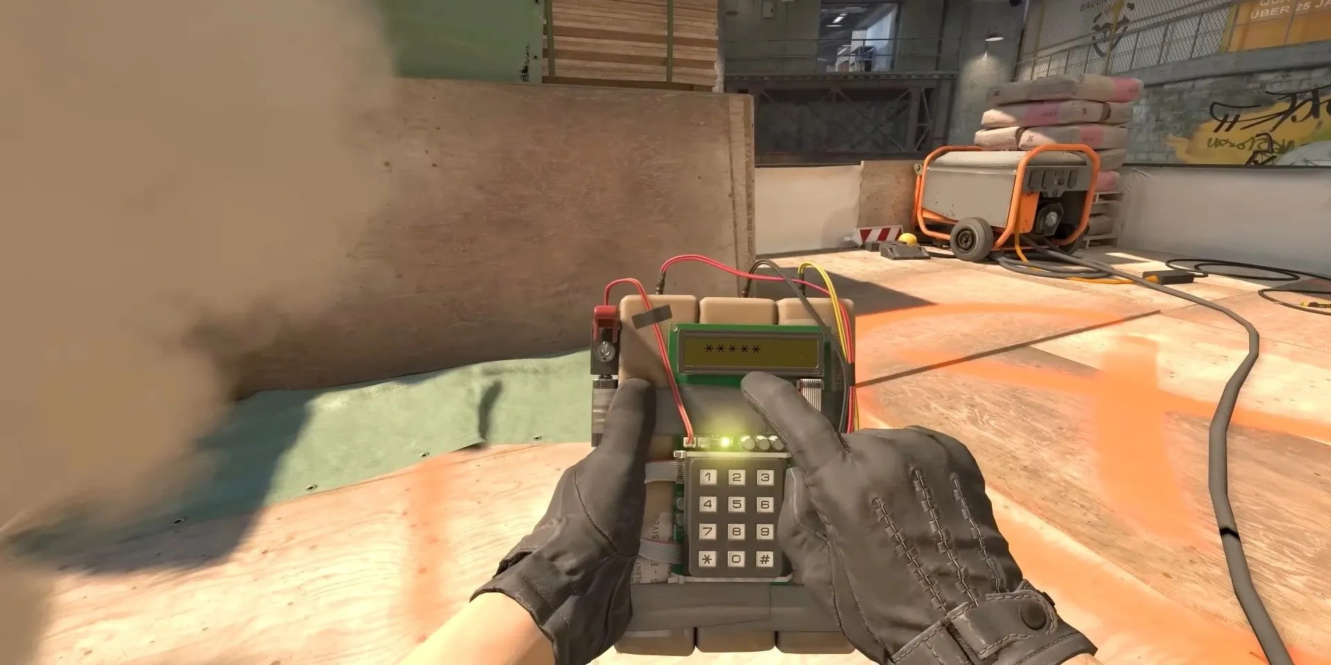 Cảnh đặt bom trong Counter-Strike 2, bối cảnh đấu trường nơi skin được phô diễn