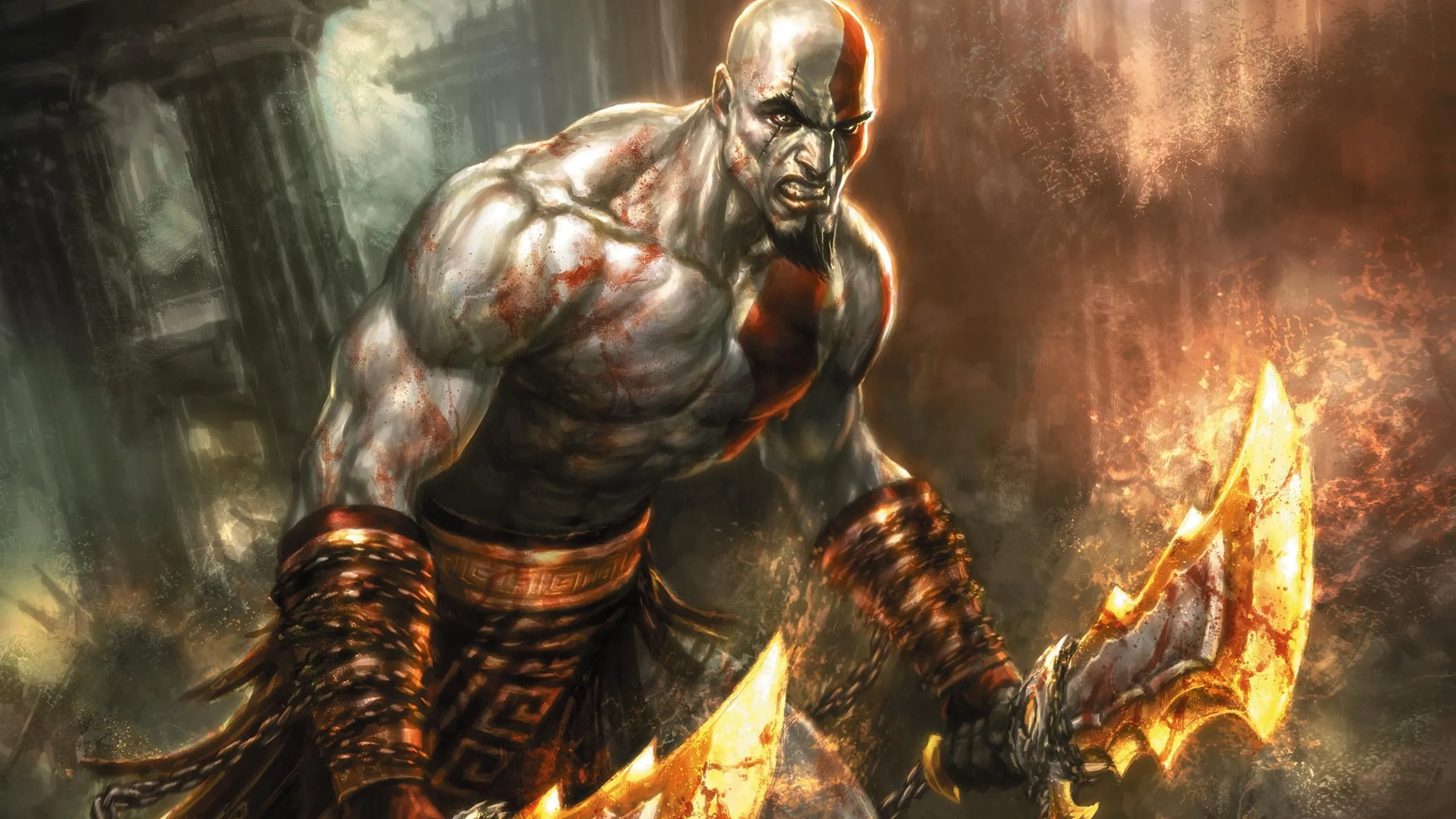 Cặp Blades of Chaos của Kratos, gợi liên tưởng tới dao cong khopesh trong thần thoại Ai Cập