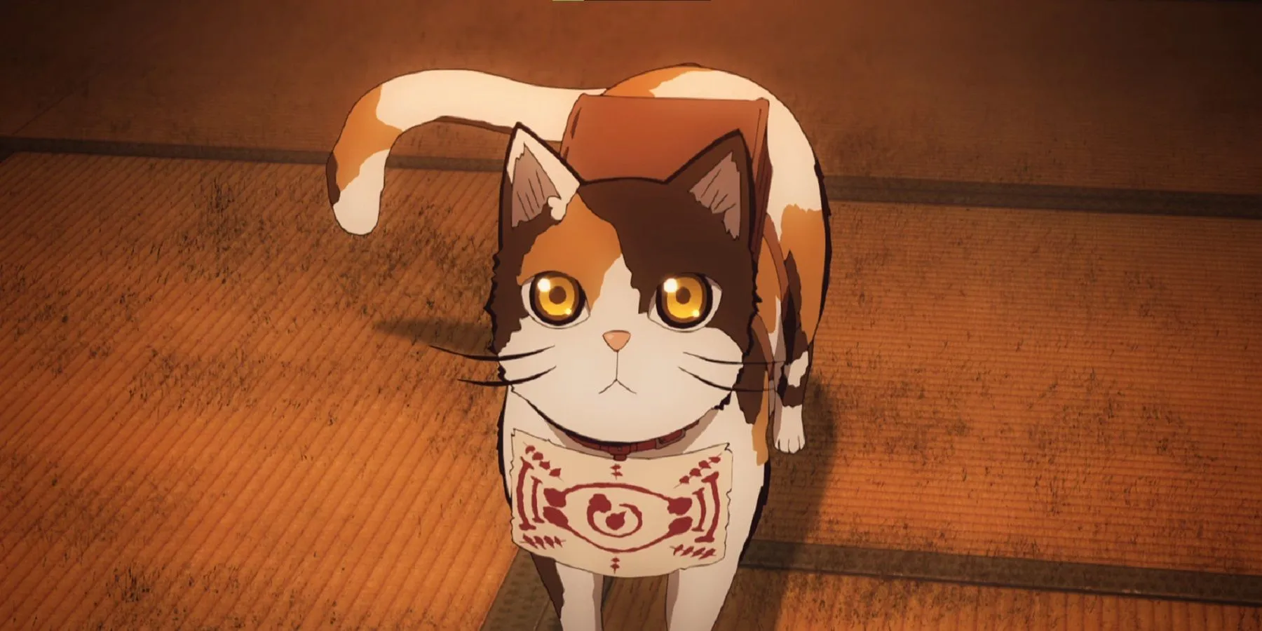 Chachamaru trong Demon Slayer, con mèo calico được Tamayo biến thành ác quỷ