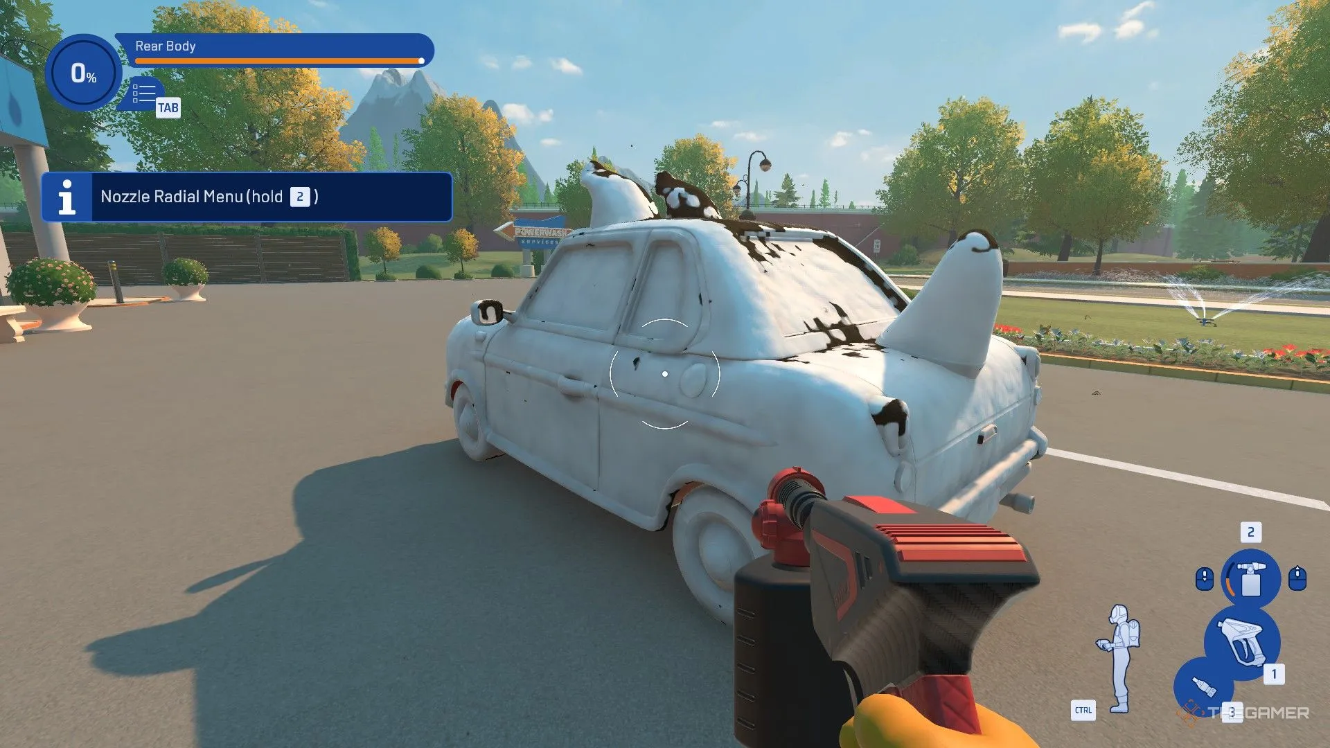Chiếc xe chó phủ bọt xà phòng trong PowerWash Simulator 2.