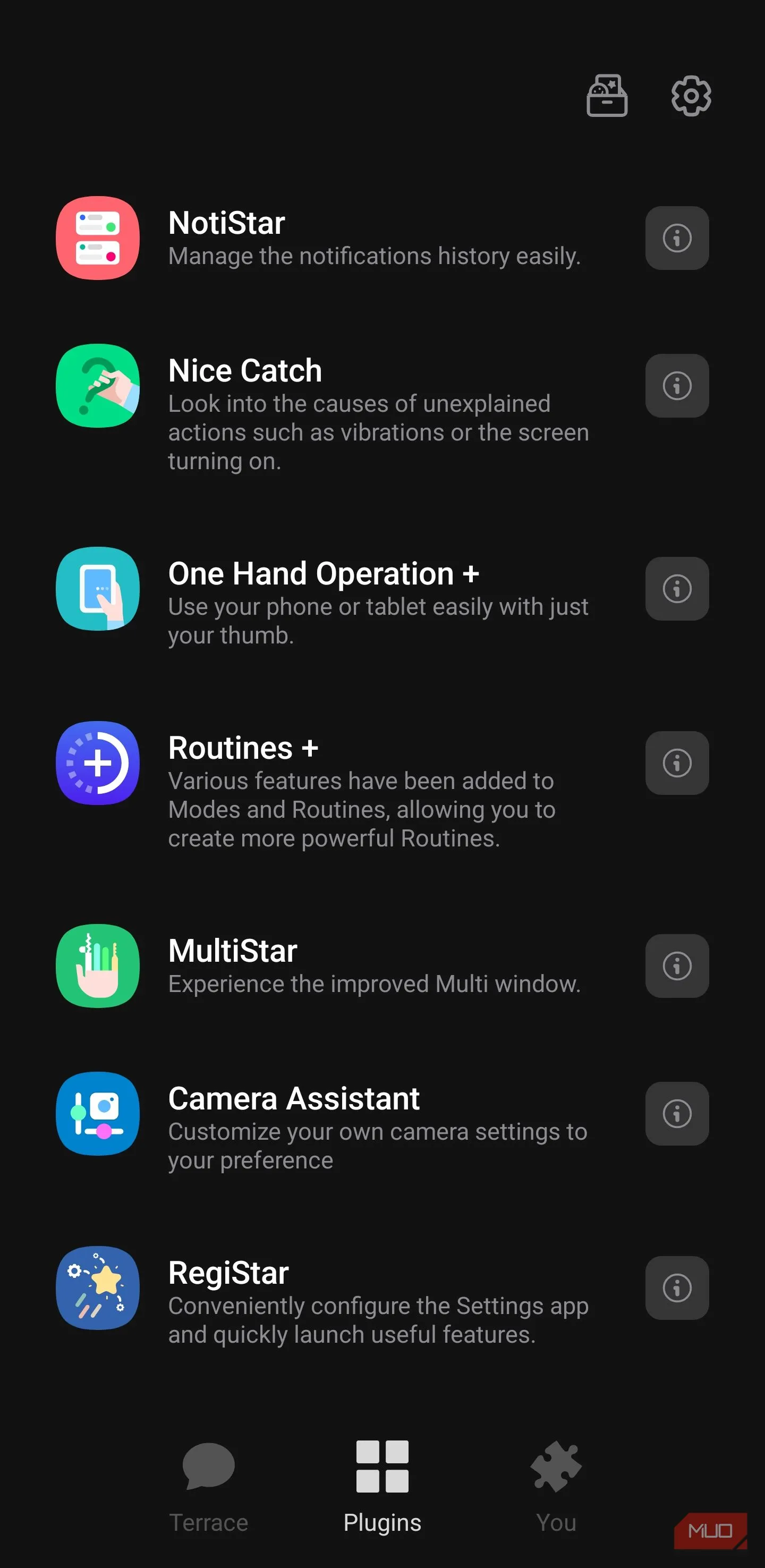 Danh sách plugin Good Lock hiện One Hand Operation+ và RegiStar
