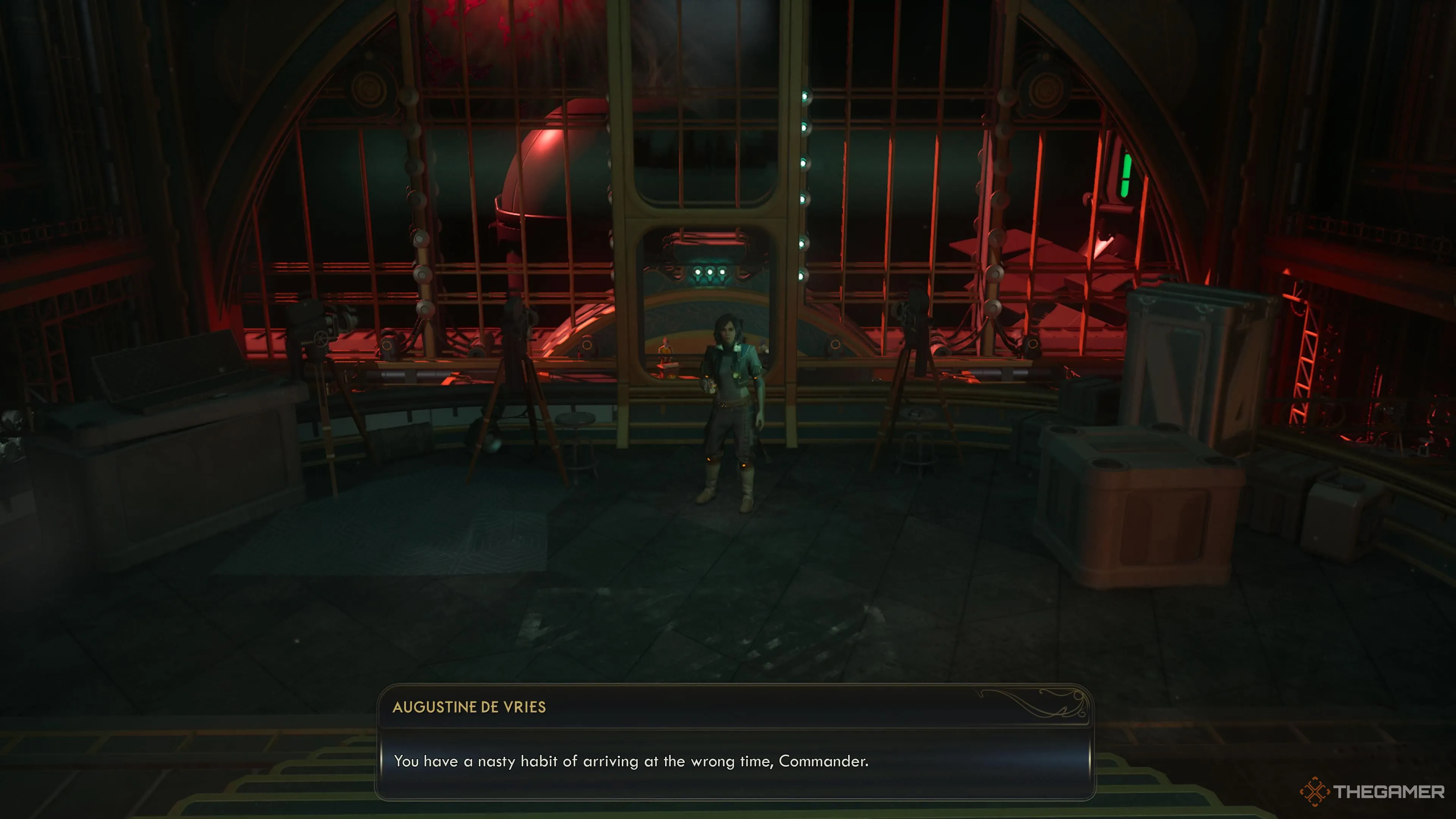 Đối mặt Augustine de Vries trong ga phụ Greater Tranquility, The Outer Worlds 2