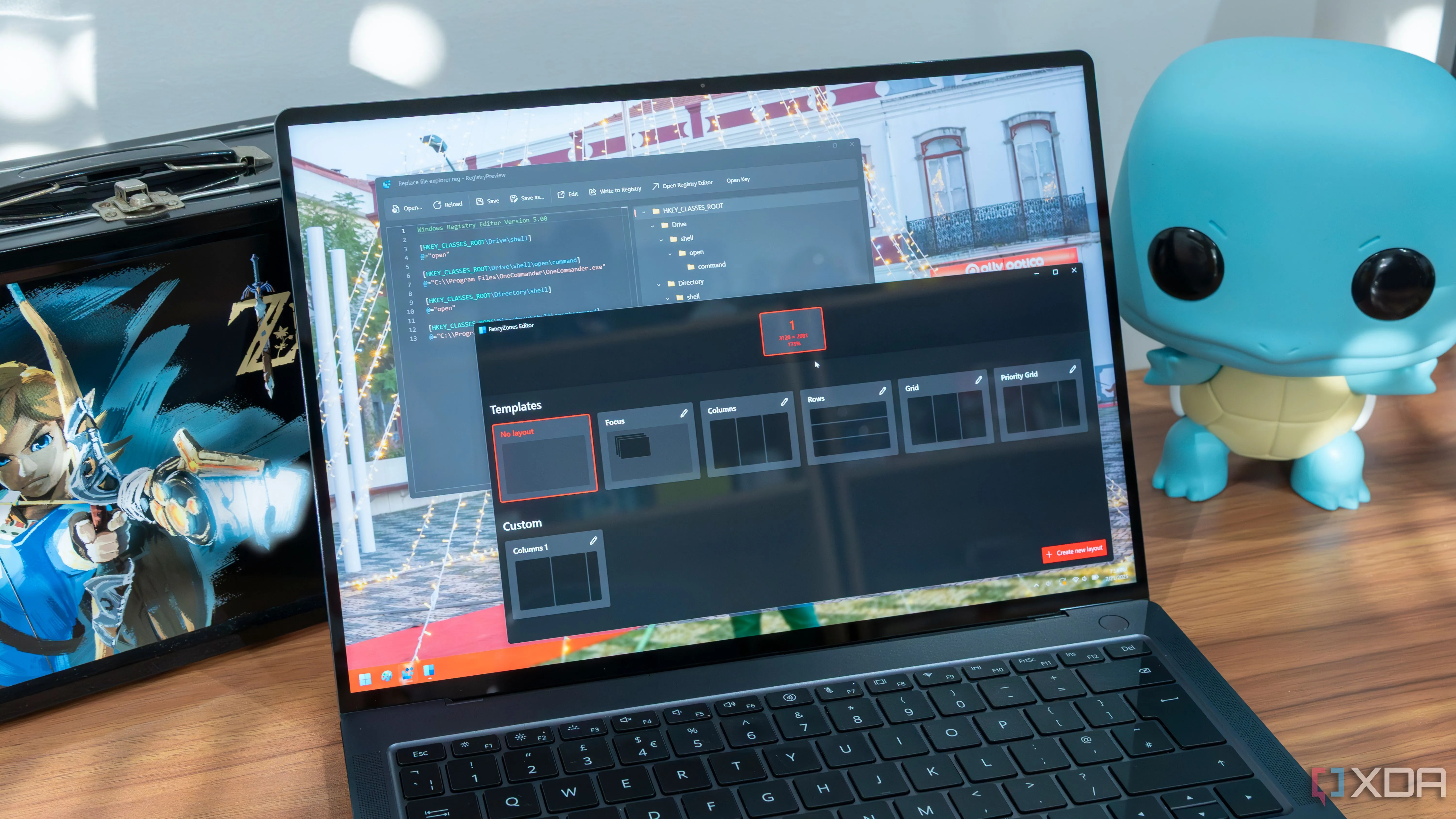 Giao diện PowerToys trên Windows 11 hiển thị Registry preview và thiết lập FancyZones