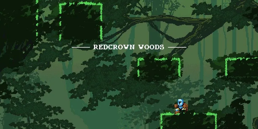 Giao diện trong game Jump King với khung cảnh phong cách pixel art và các mốc leo trèo