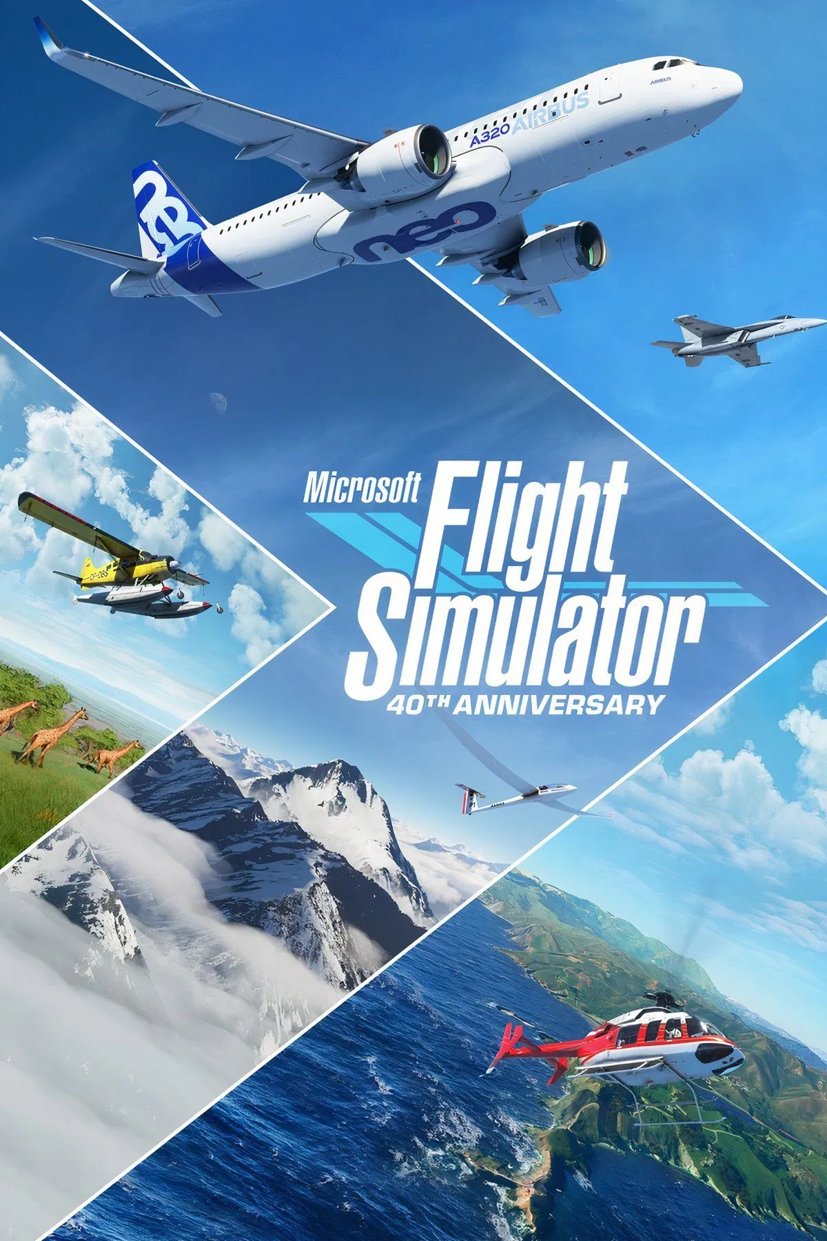 Góc nhìn buồng lái trong Microsoft Flight Simulator, phản chiếu địa hình thực tế và bầu trời
