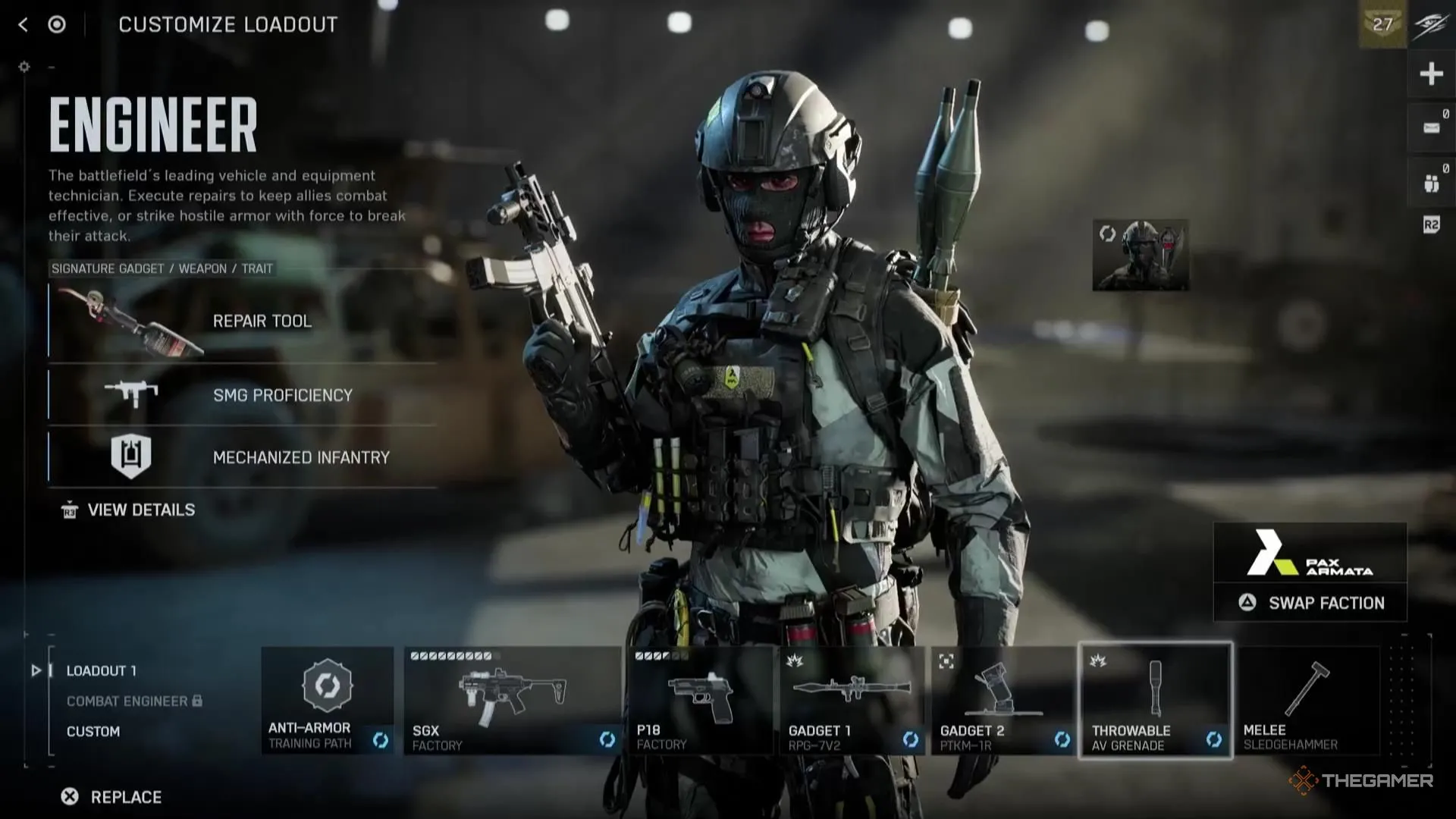 Hình ảnh lựu đạn AV trong Battlefield 6, dùng chống xe.
