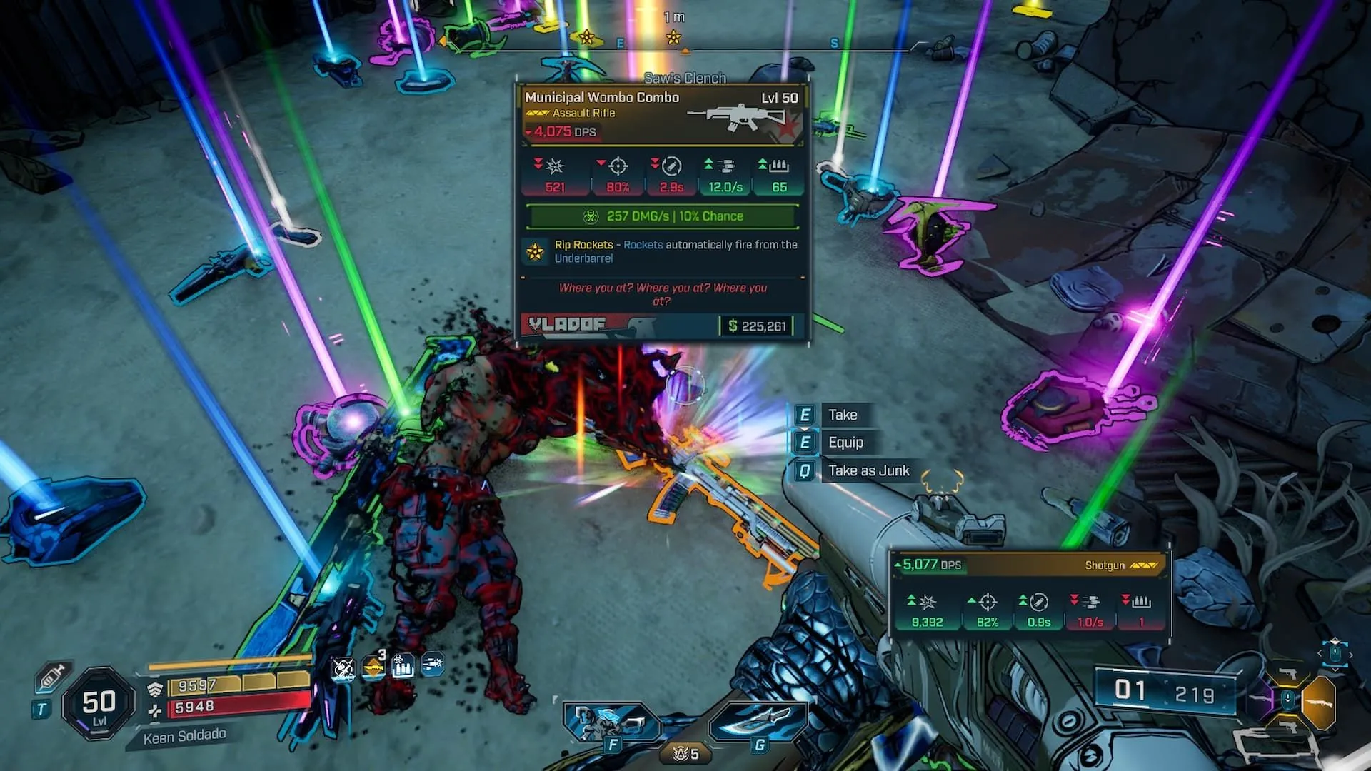 Hình ảnh vũ khí phosphene hiếm rơi trong Borderlands 4