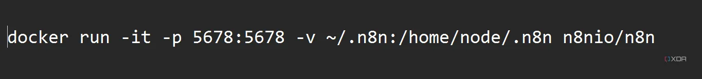 Lệnh Docker map thư mục giúp lưu workflow n8n trên máy cục bộ