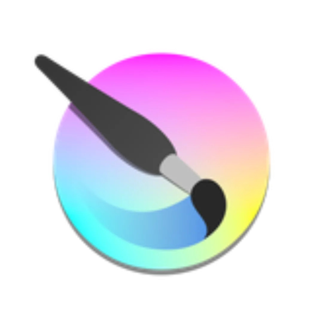 Logo Krita với cây cọ trên bảng màu, biểu tượng phần mềm vẽ mã nguồn mở