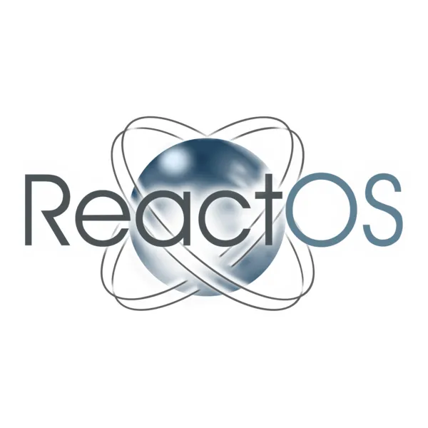 Logo ReactOS màu xanh, biểu tượng hệ điều hành thay thế Windows