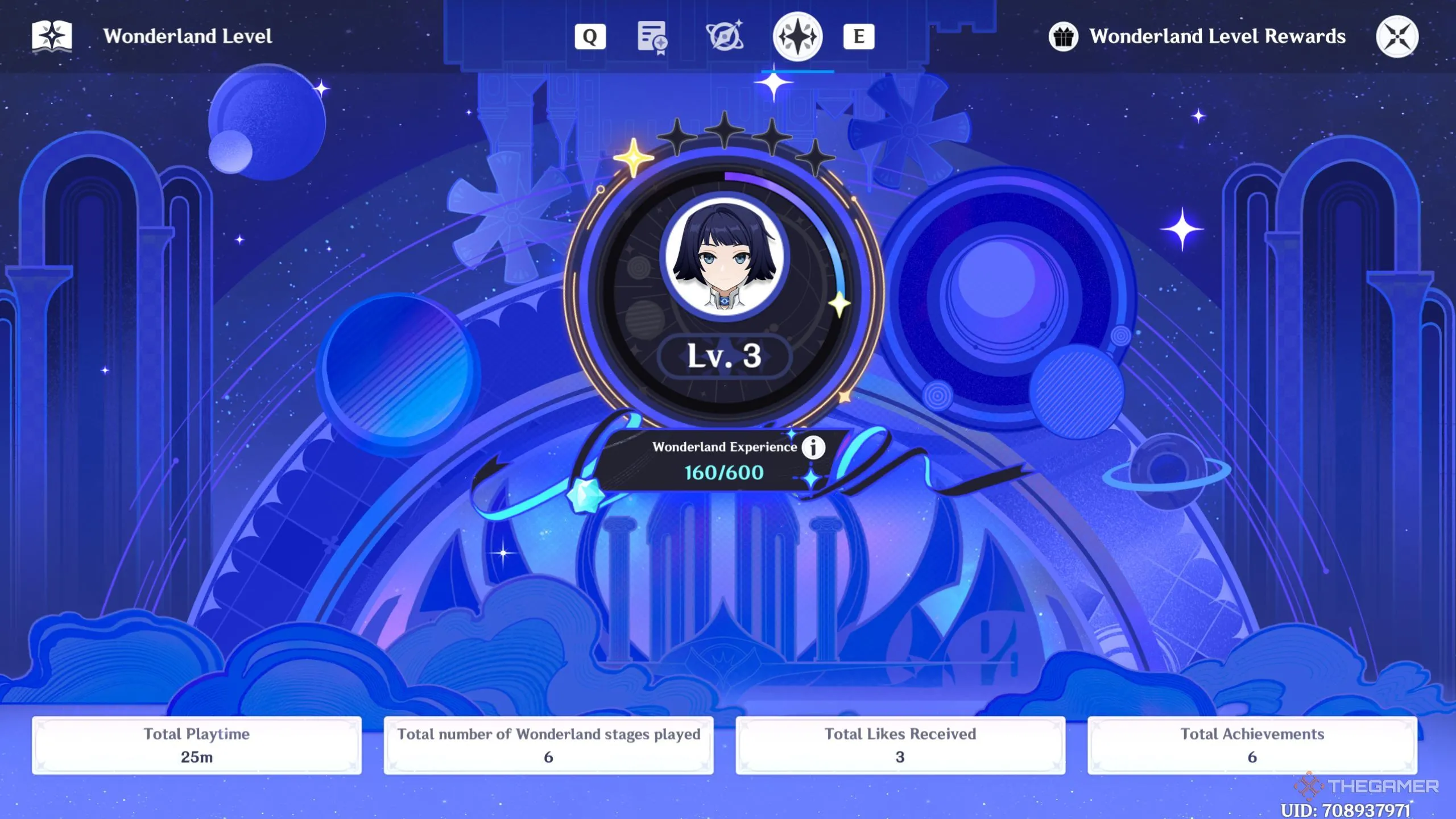 Màn hình hiển thị cấp độ Wonderland và tiến độ EXP để nâng cấp Manekin trong Genshin Impact.