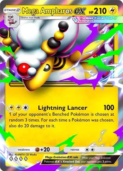 Mega Ampharos trong Pokémon TCG Pocket - ánh sáng Mega ex chiếu rọi