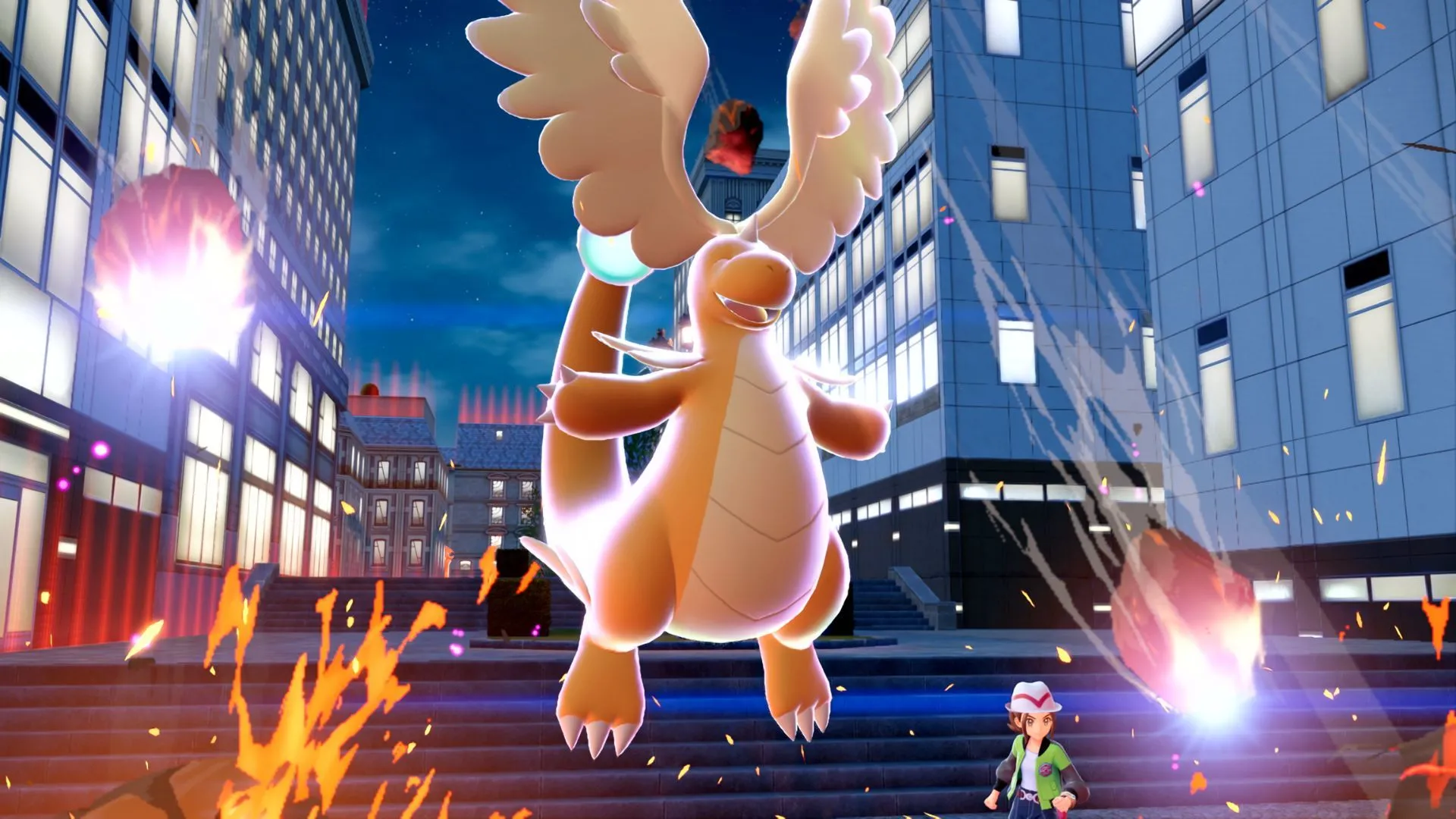 Mega Dragonite tung Draco Meteor trong Pokémon Legends: Z-A