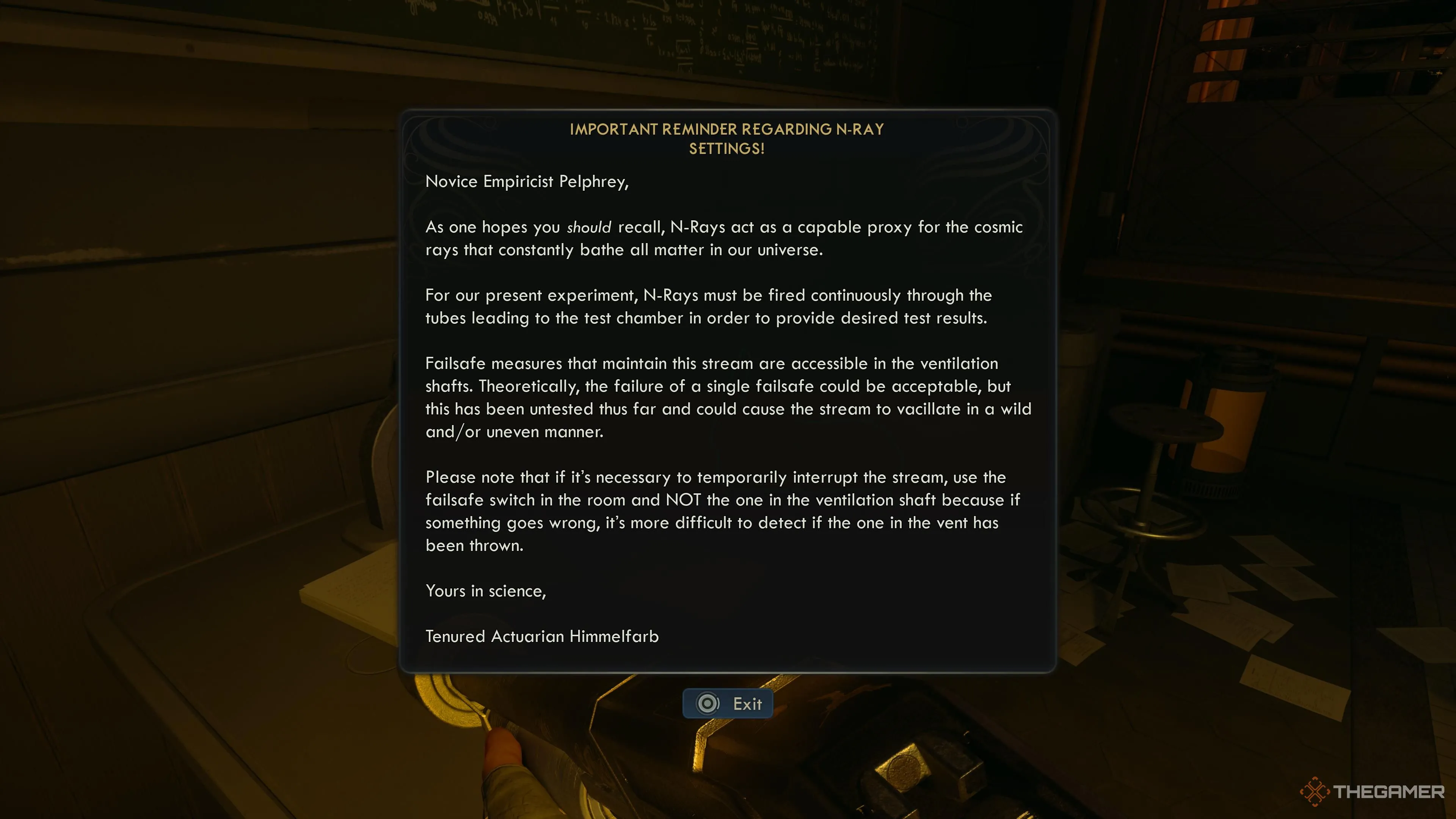 Mô tả thí nghiệm N-Rays và công tắc failsafe