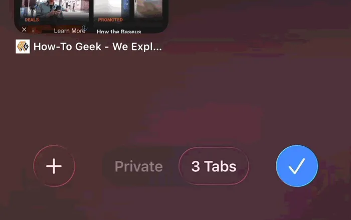Nhấn giữ nút tick để hiện tùy chọn đóng tất cả tab trong Safari