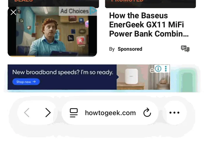 Nhấn giữ thanh địa chỉ để hiện tùy chọn tab trong Safari