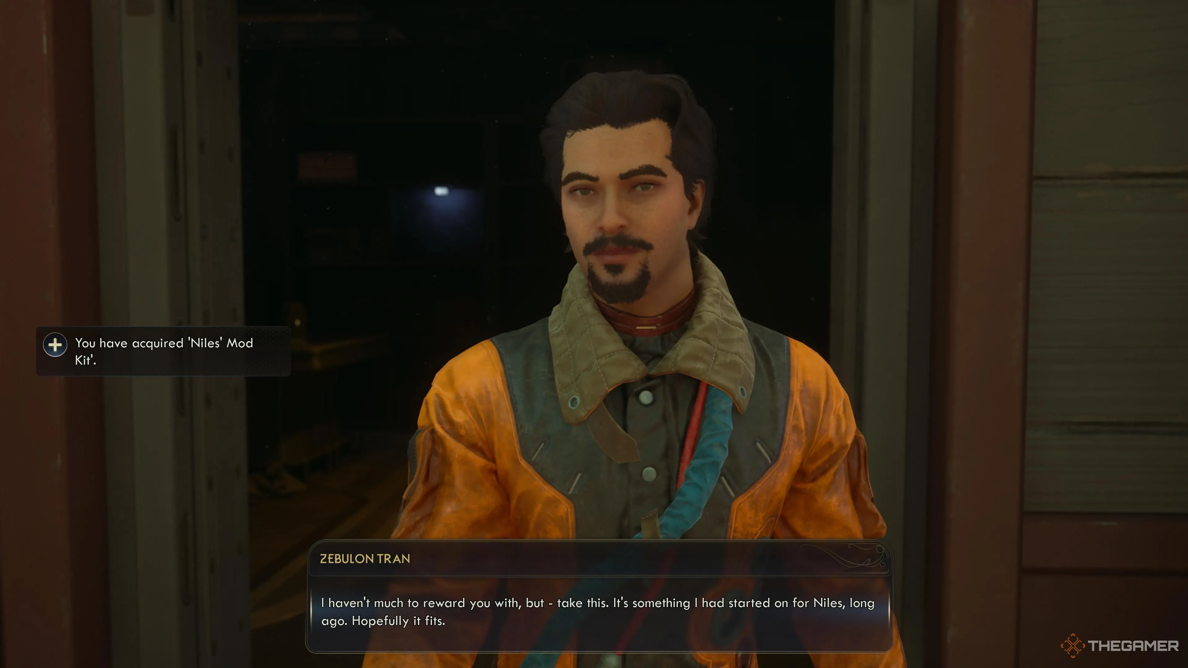 Nhận lại Niles sau khi hoàn thành nhiệm vụ, kèm biểu cảm và phần thưởng từ Zeb