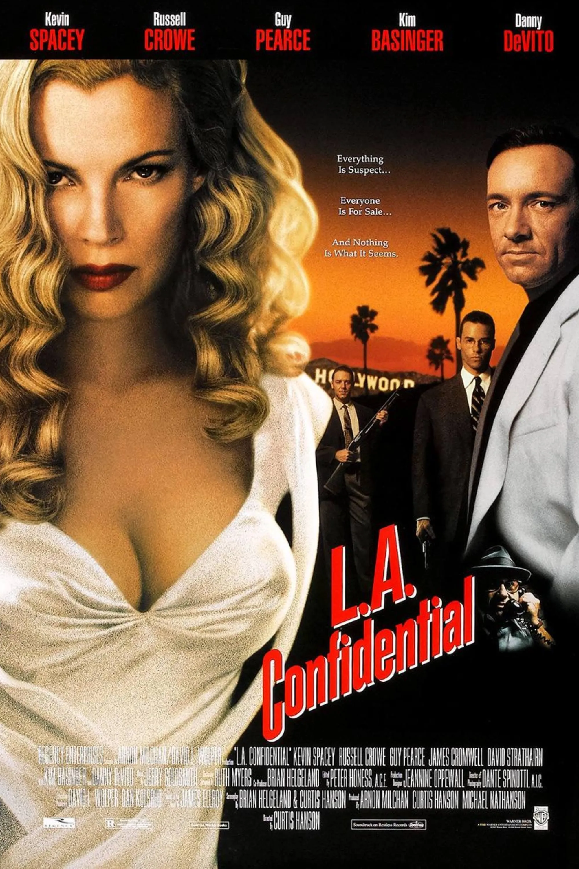 Poster L.A. Confidential: ba cảnh sát giữa ánh đèn và thành phố mờ sương của thập niên 1950