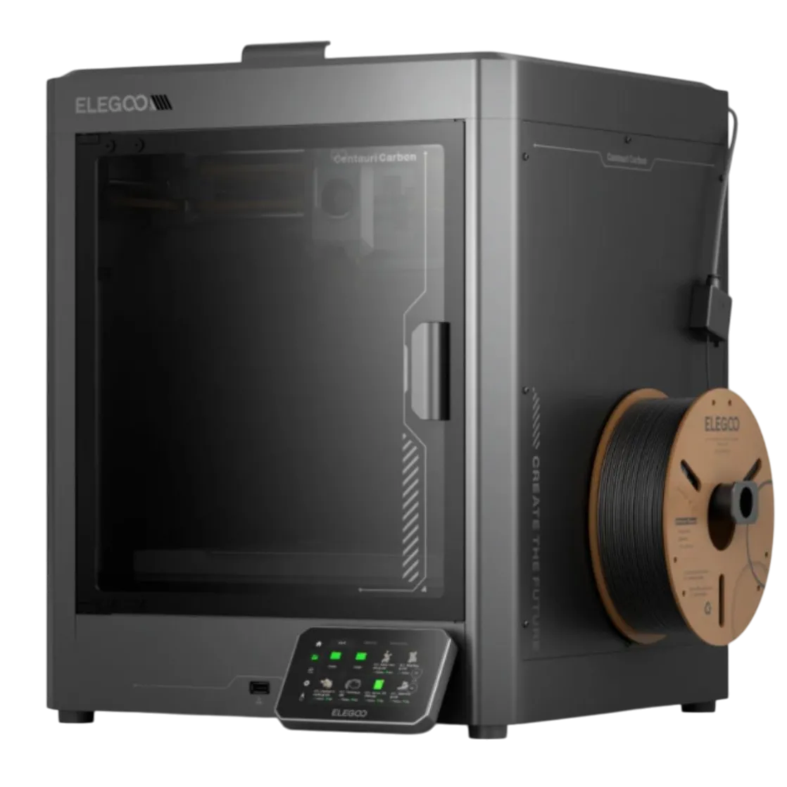 Render trong suốt Elegoo Centauri Carbon, máy in 3D phổ thông cho người dùng gia đình và maker