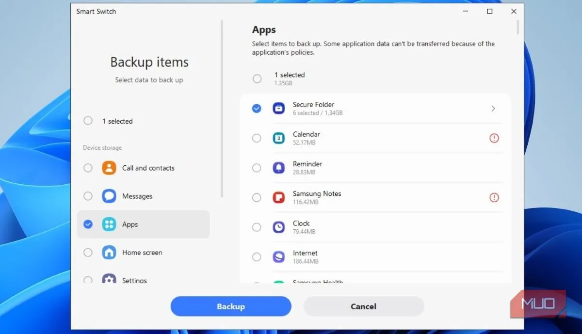 Sao lưu Secure Folder bằng Smart Switch trên PC để bảo vệ dữ liệu game và tài khoản